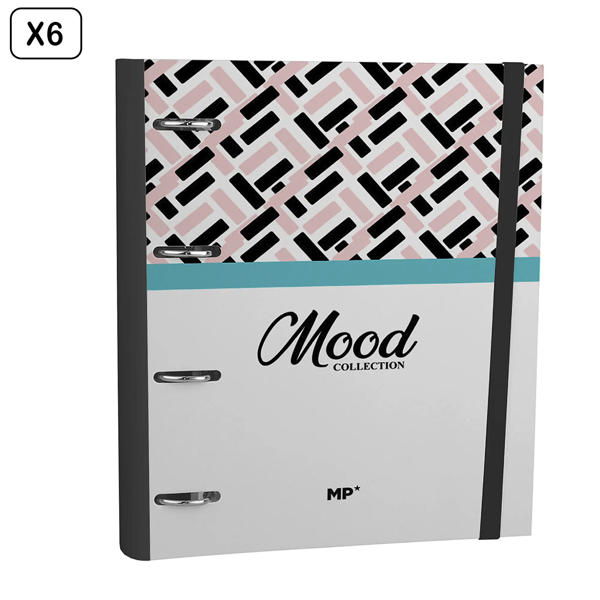 PACK 6 UNIDADES CARPETA 4 ANILLAS CON RECAMBIO A4 MOOD COLLECTION