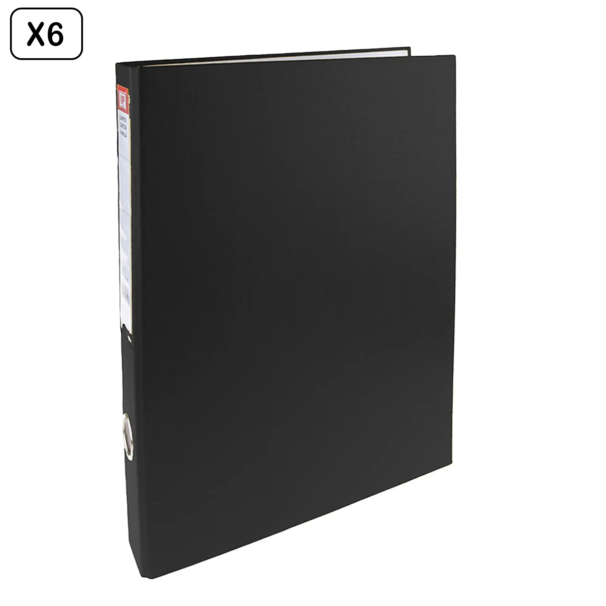 PACK 6 Uds. CARPETA Fº 2 ANILLAS NEGRO