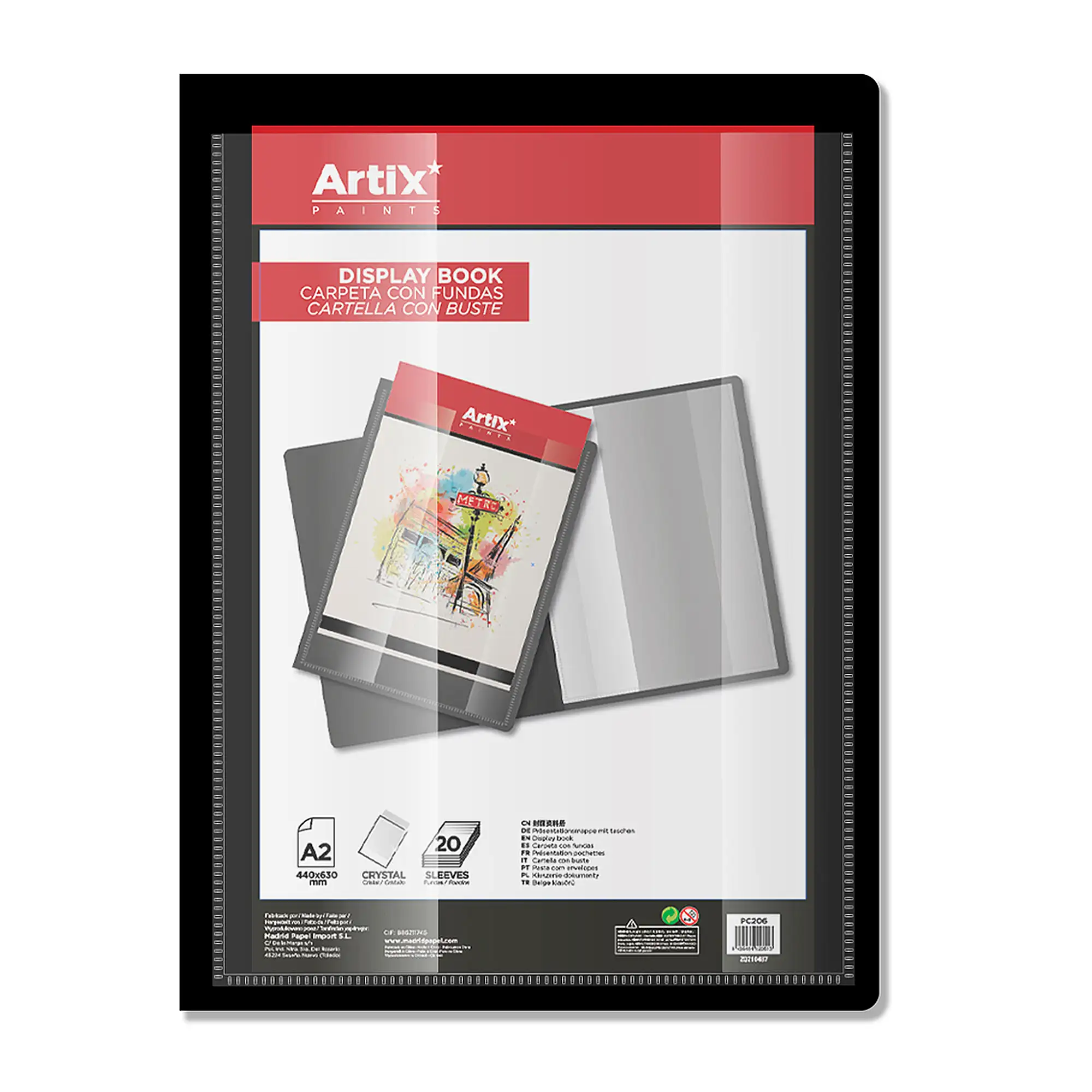 Pack 6 Uds. CARPETA CON FUNDAS A2 20 HOJAS