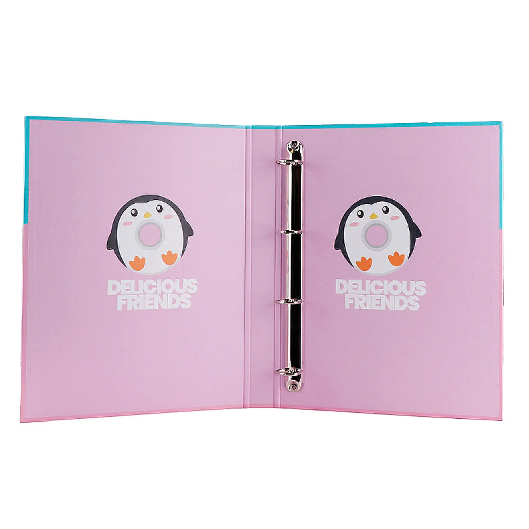 PACK 6 UNIDADES CARPETA CARTÓN 4 ANILLAS Fº DISEÑO DELICIOUS FRIENDS PINGÜINO