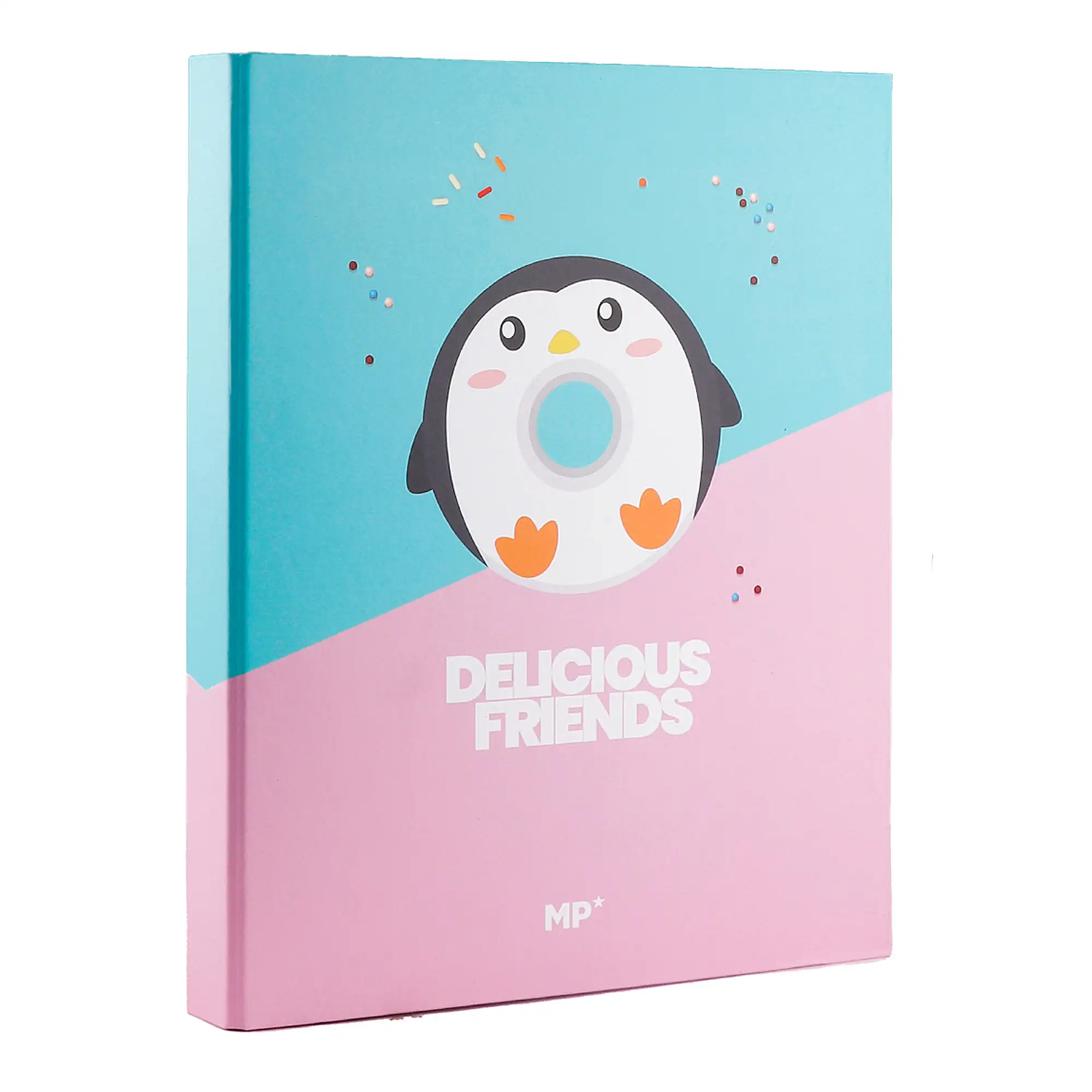 PACK 6 UNIDADES CARPETA CARTÓN 4 ANILLAS Fº DISEÑO DELICIOUS FRIENDS PINGÜINO