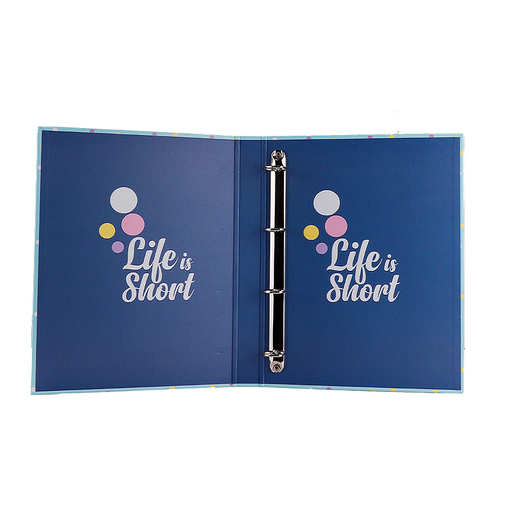 PACK 6 UNIDADES CARPETA CARTÓN 4 ANILLAS Fº DISEÑO LIFE IS SHORT