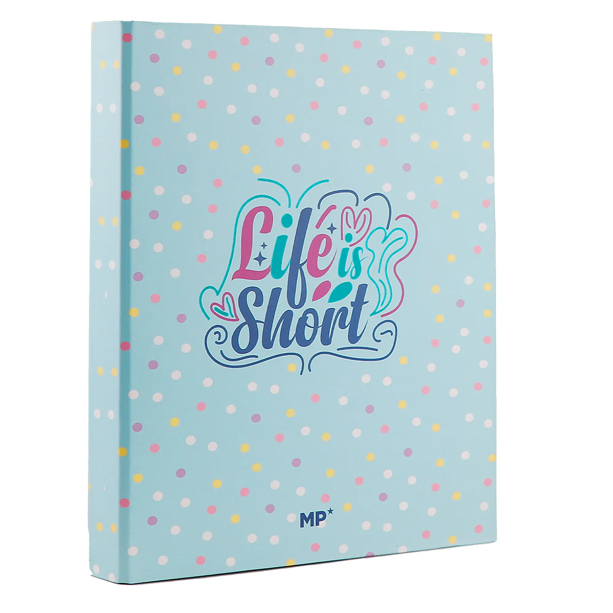 PACK 6 UNIDADES CARPETA CARTÓN 4 ANILLAS Fº DISEÑO LIFE IS SHORT