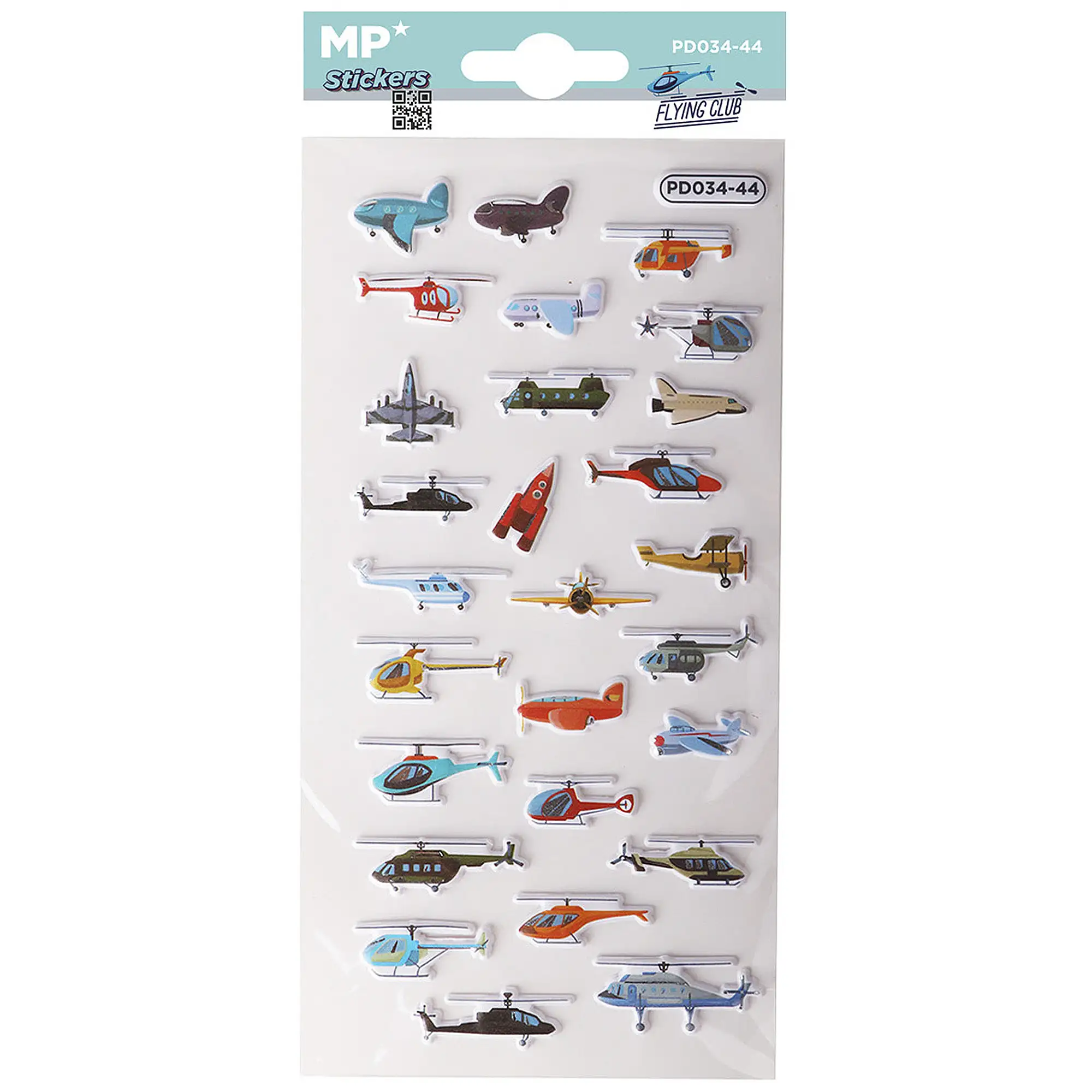 PACK 24 Uds. PEGATINAS STICKERS RELIEVE DISEÑO CLUB DE VUELO