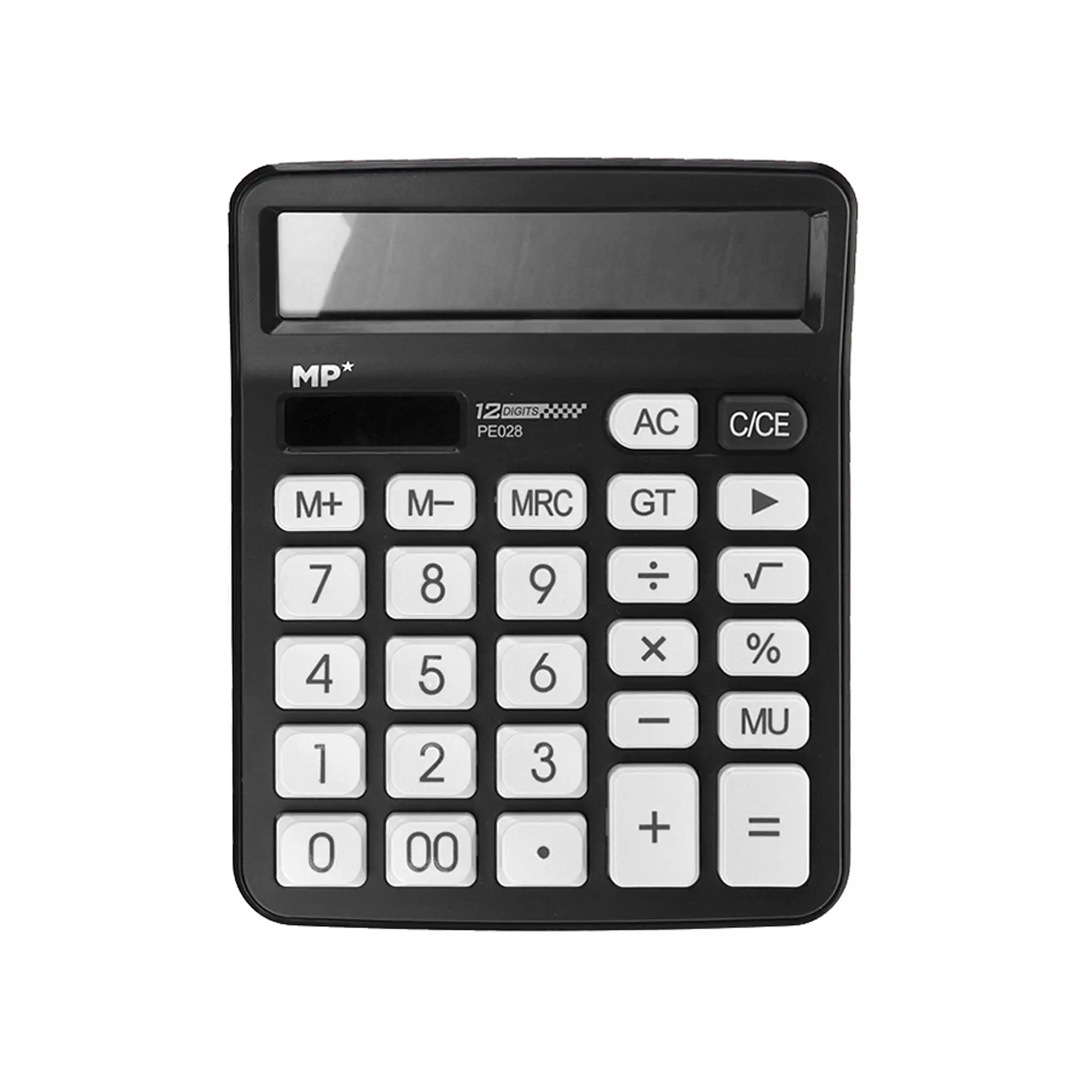 CALCULADORA SOLAR Y PILAS NEGRO