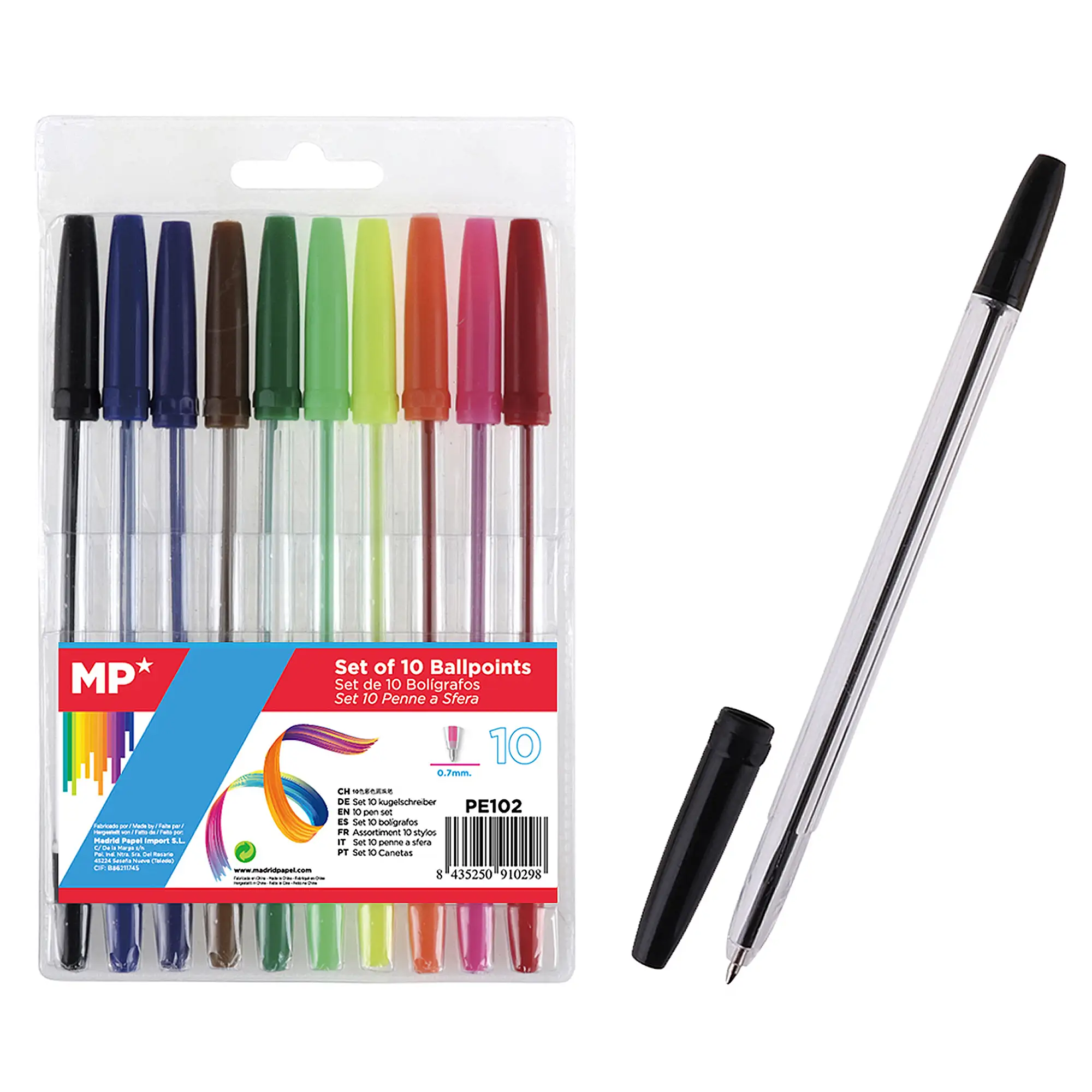 SET BOLÍGRAFOS DE 10 COLORES