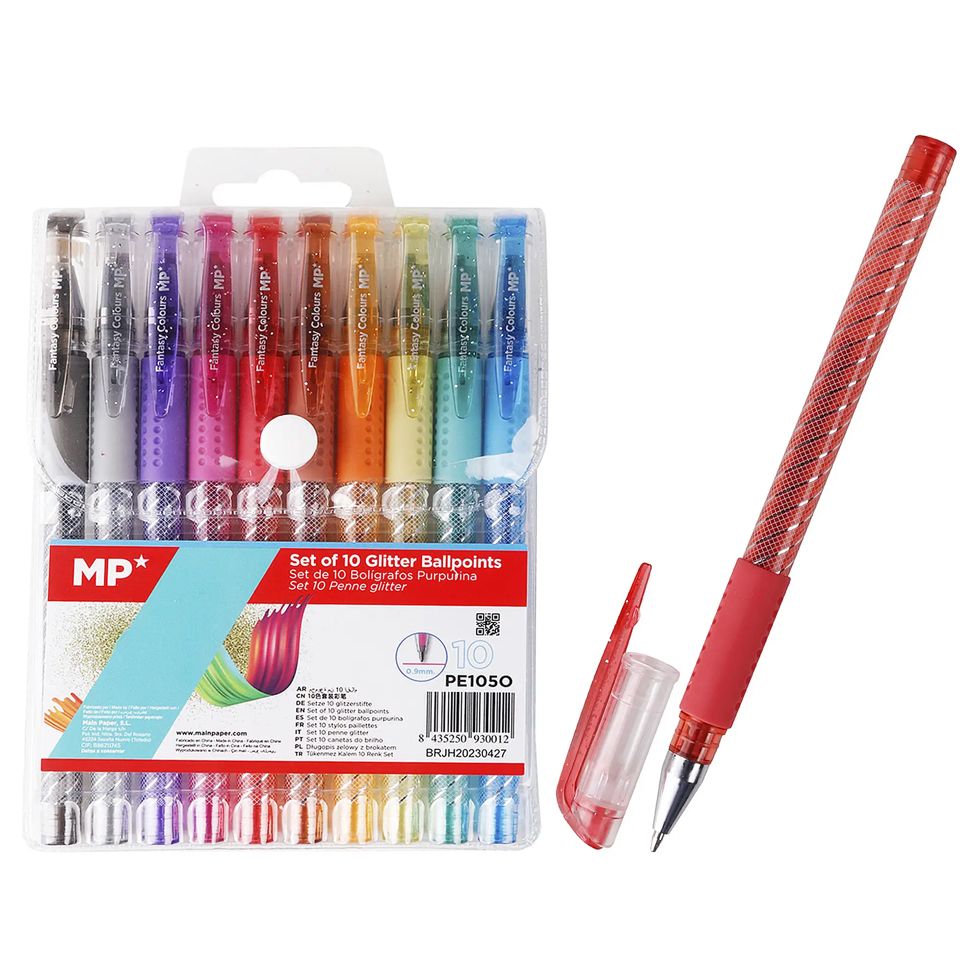 SET BOLÍGRAFOS PURPURINA 10 COLORES