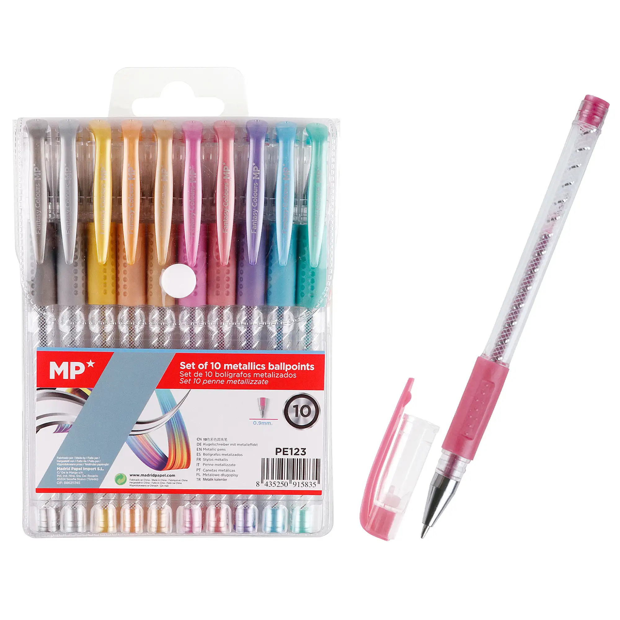SET BOLÍGRAFOS METALIZADOS 10 COLORES