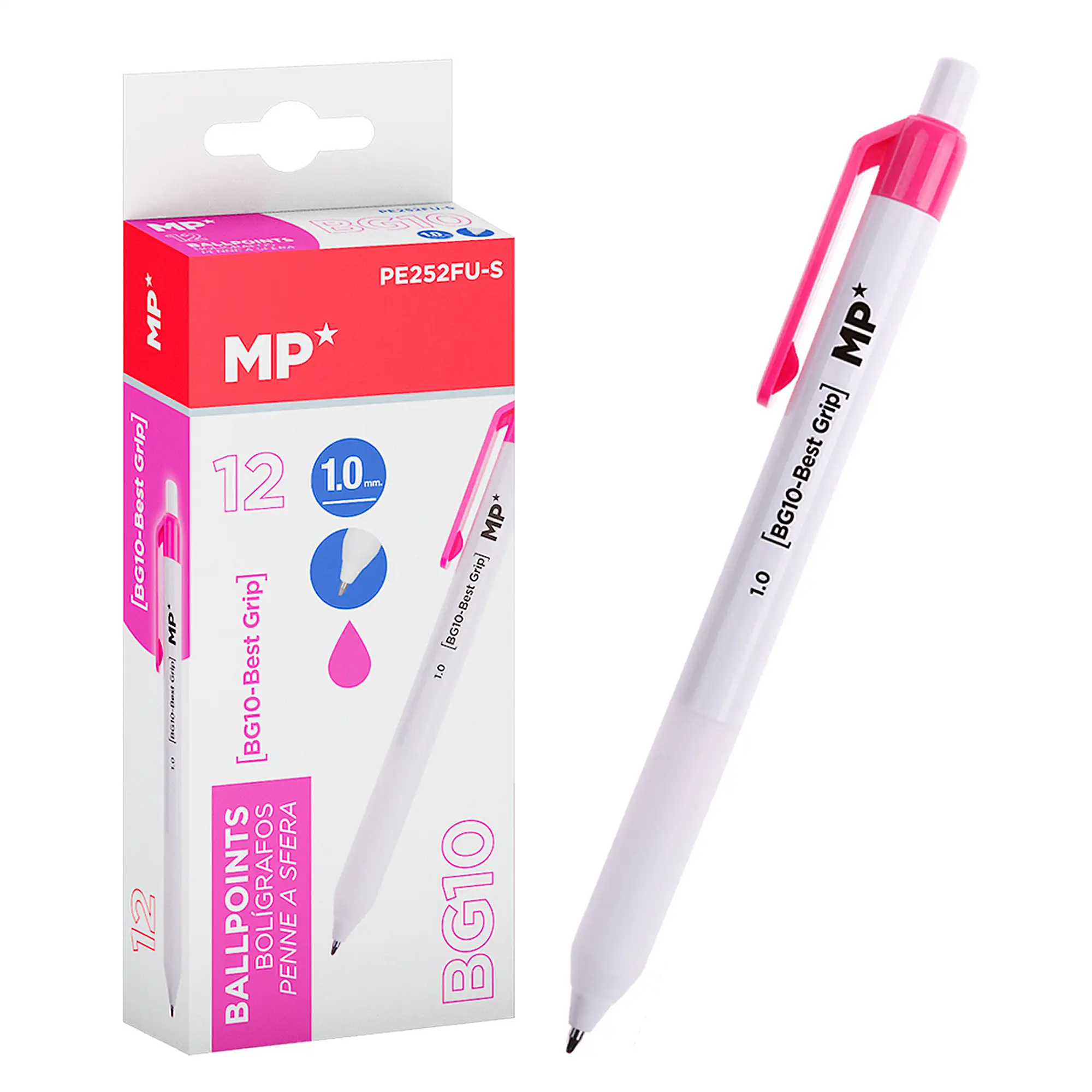 PACK 12 BOLÍGRAFOS 1.0 mm FUCSIA