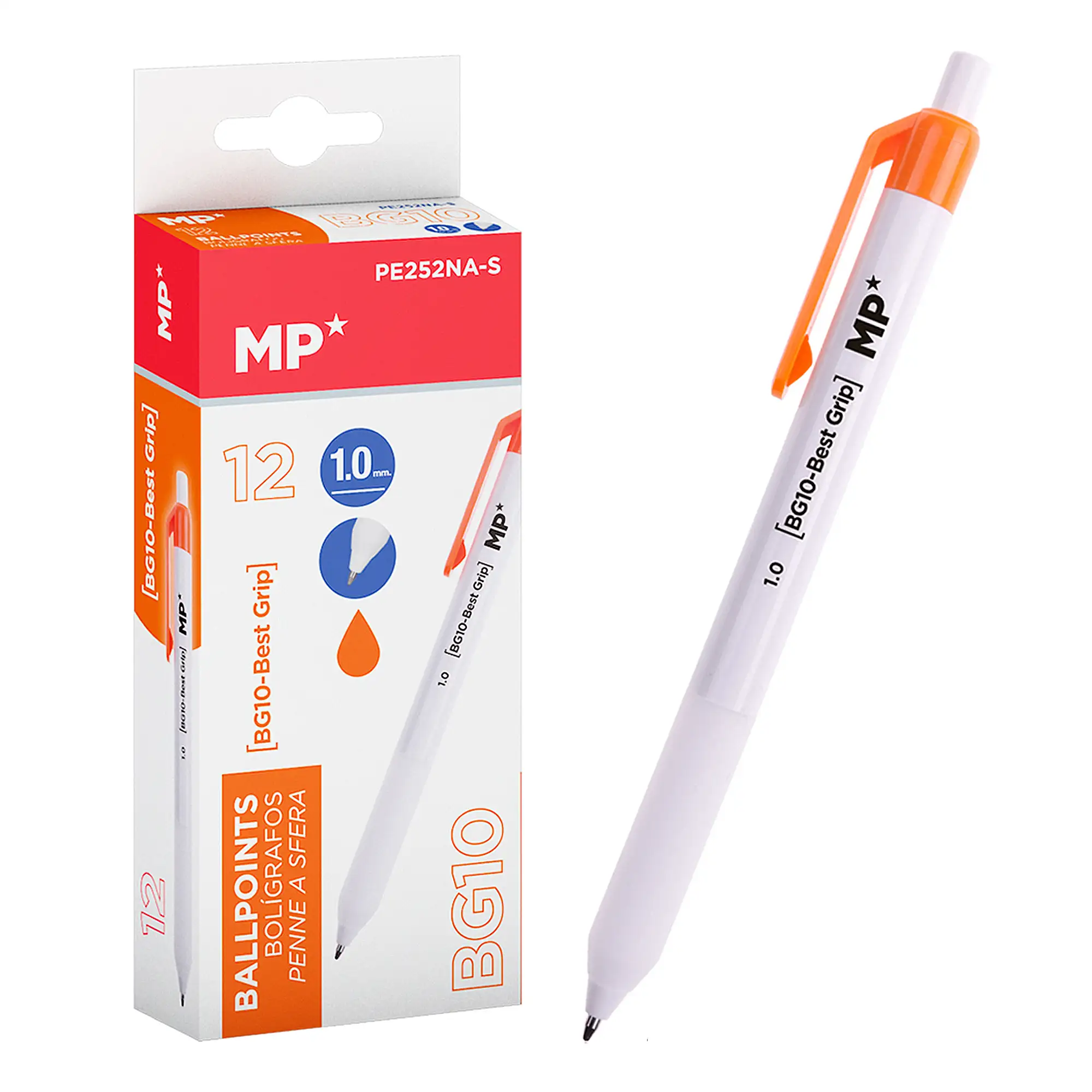 PACK 12 BOLÍGRAFOS 1.0 mm NARANJA