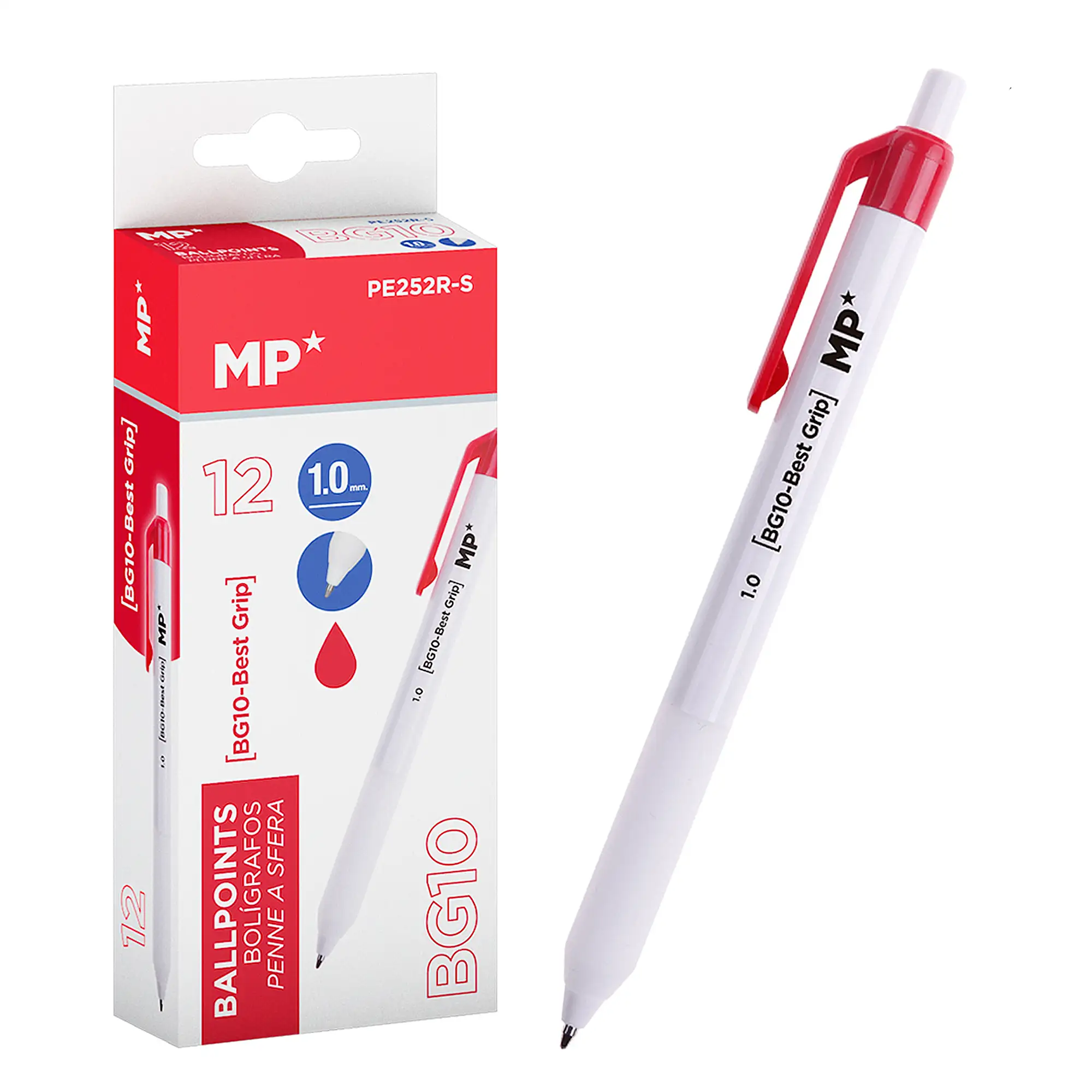PACK 12 BOLÍGRAFOS 1.0 mm ROJO