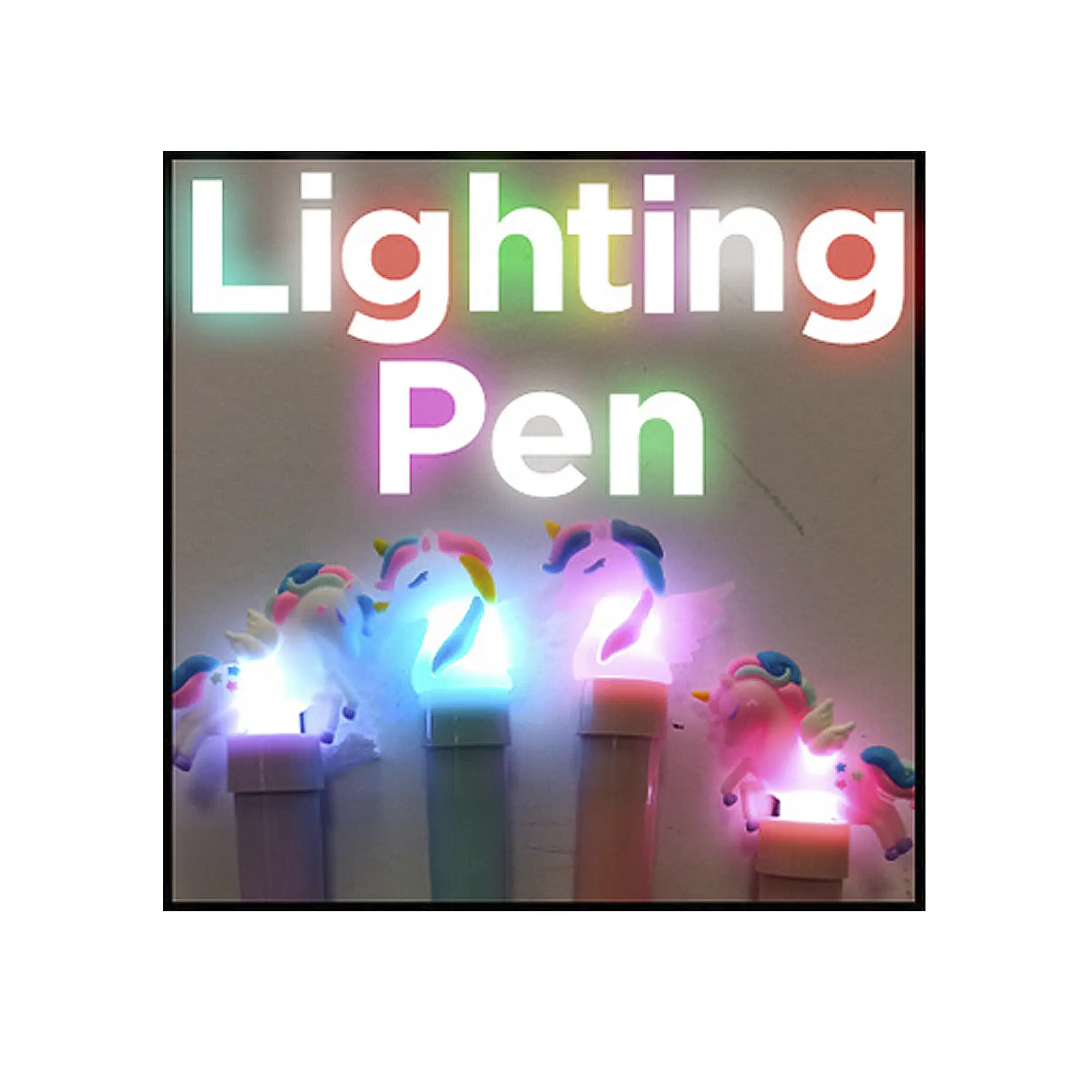 PACK 30 BOLÍGRAFOS FANTASÍA CON LUZ MULTICOLOR