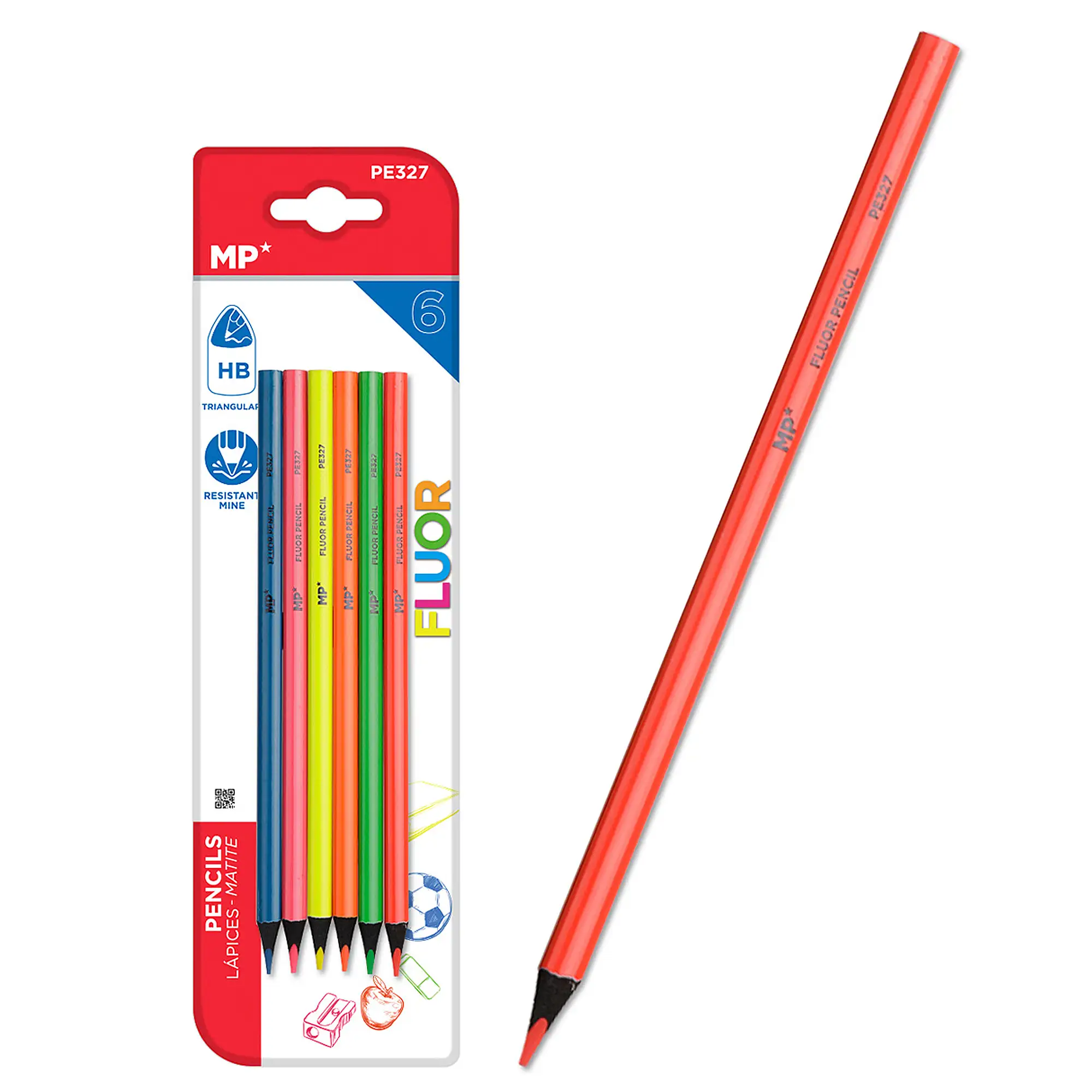SET 6 PIEZAS LAPICEROS FLUORESCENTES
