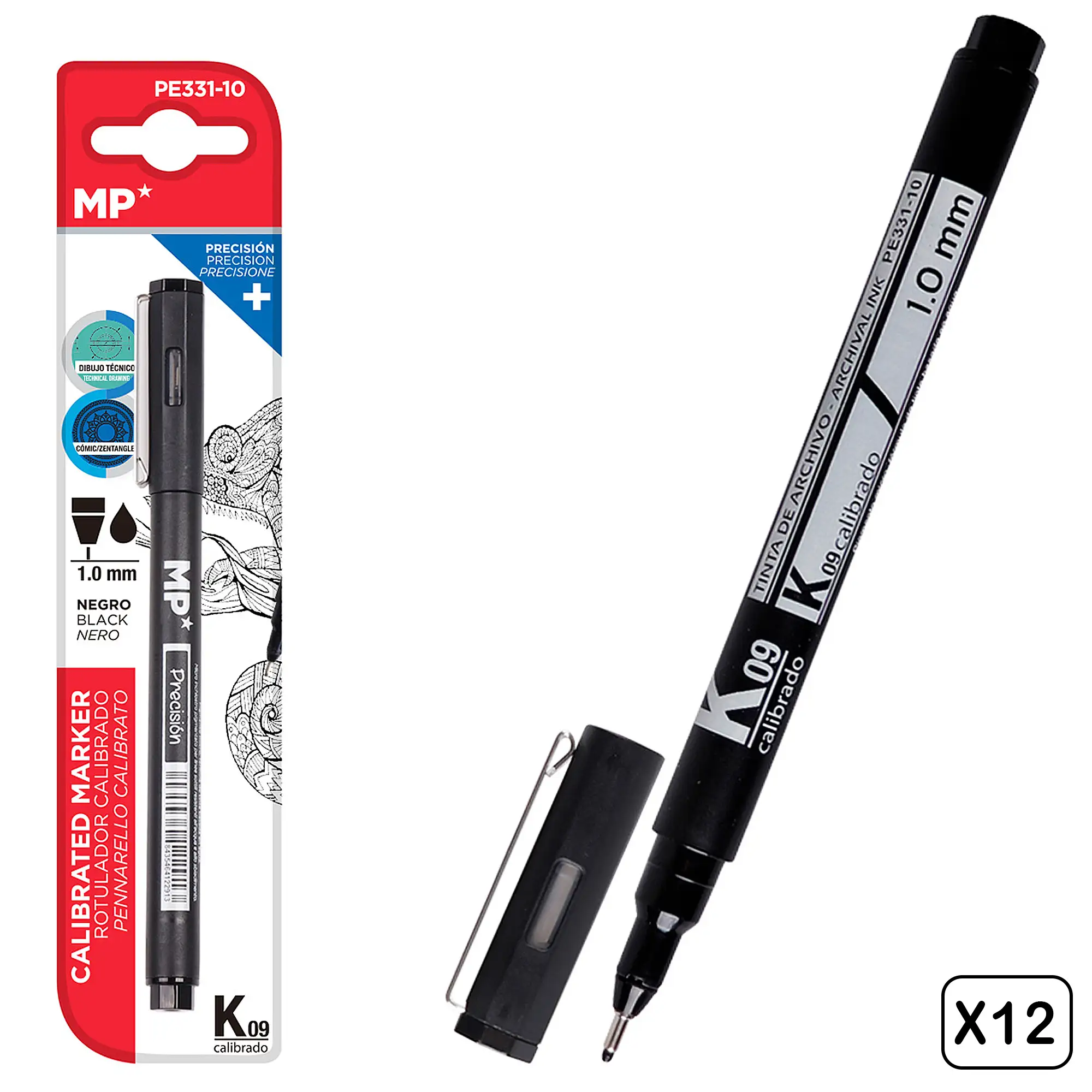 PACK 12 Uds. ROTULADOR CALIBRADO 1.0 mm
