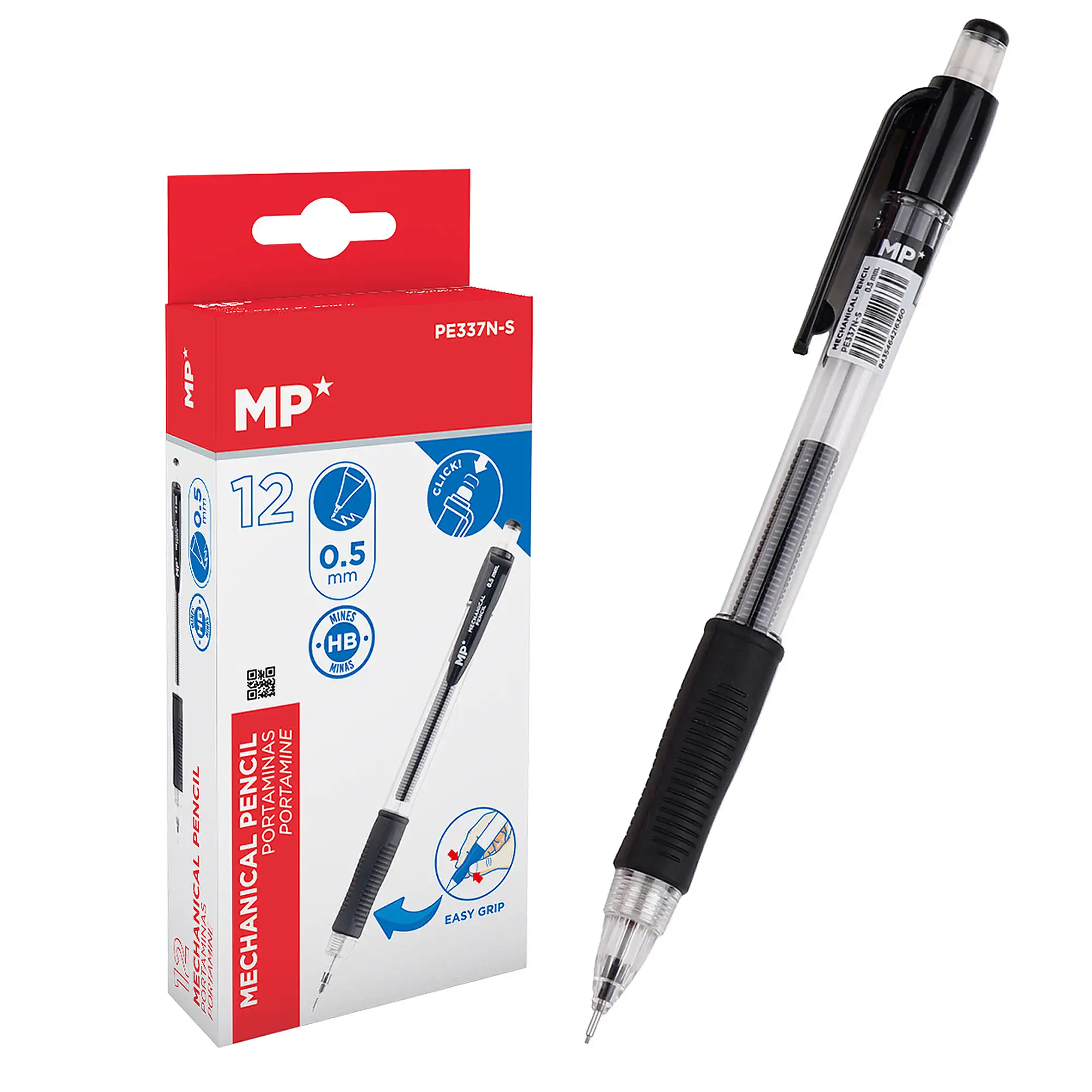 PACK 12 UNDADES PORTAMINAS AGARRE FÁCIL 0.5 mm 12 Uds.