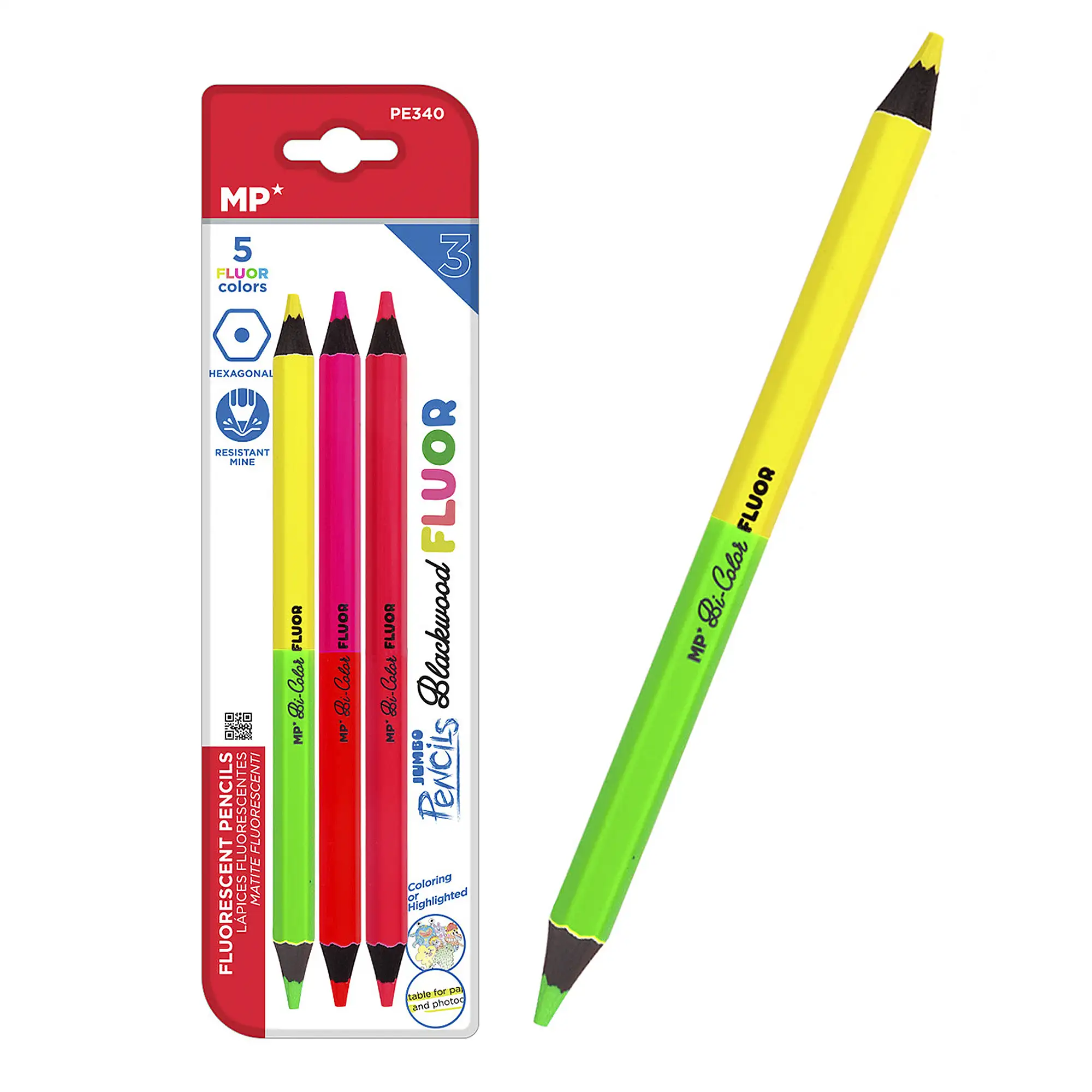 SET 3 UNIDADES LAPICEROS DE FLUORESCENTES JUMBO