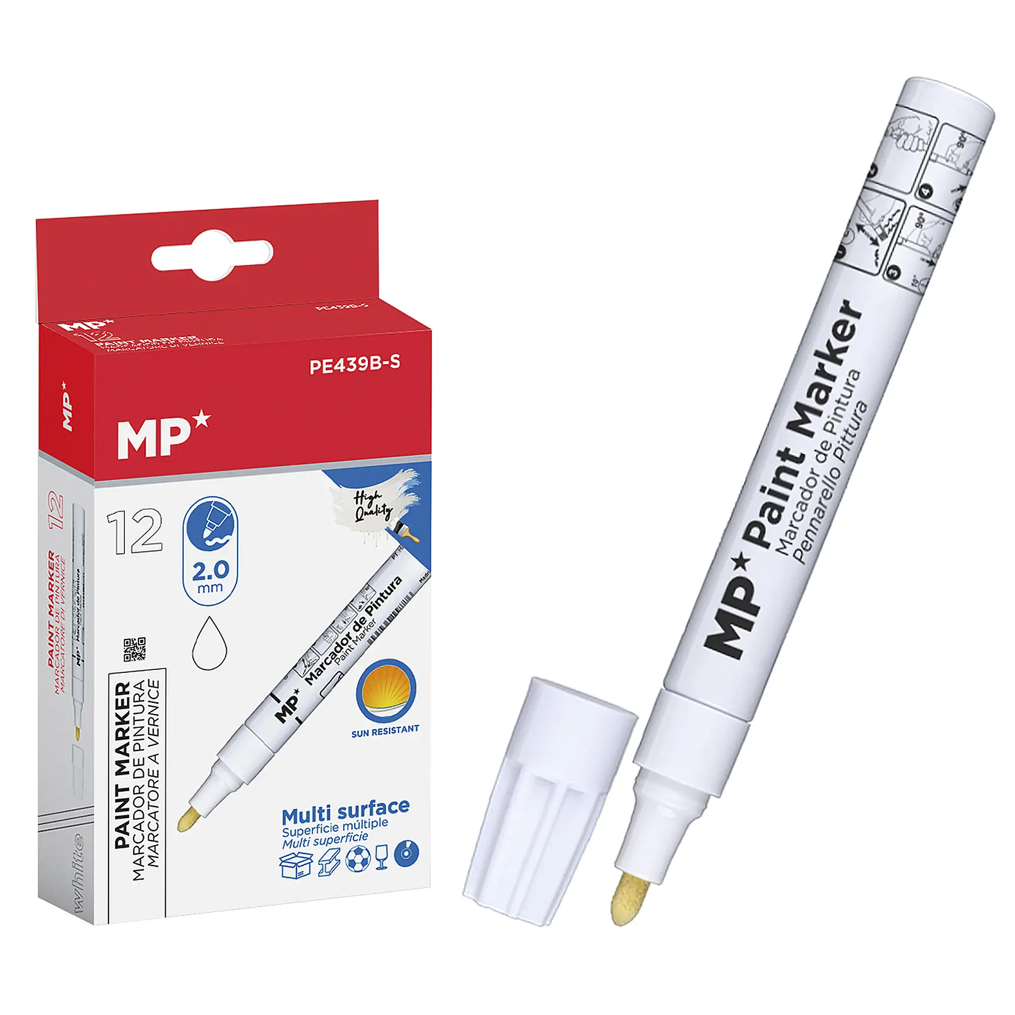 PACK 12 MARCADORES DE PINTURA BLANCO