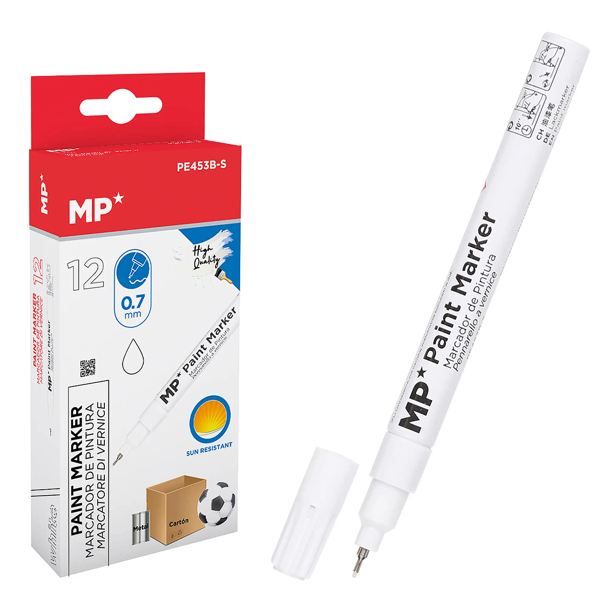 PACK 12 MARCADORES  DE PINTURA FINO BLANCO
