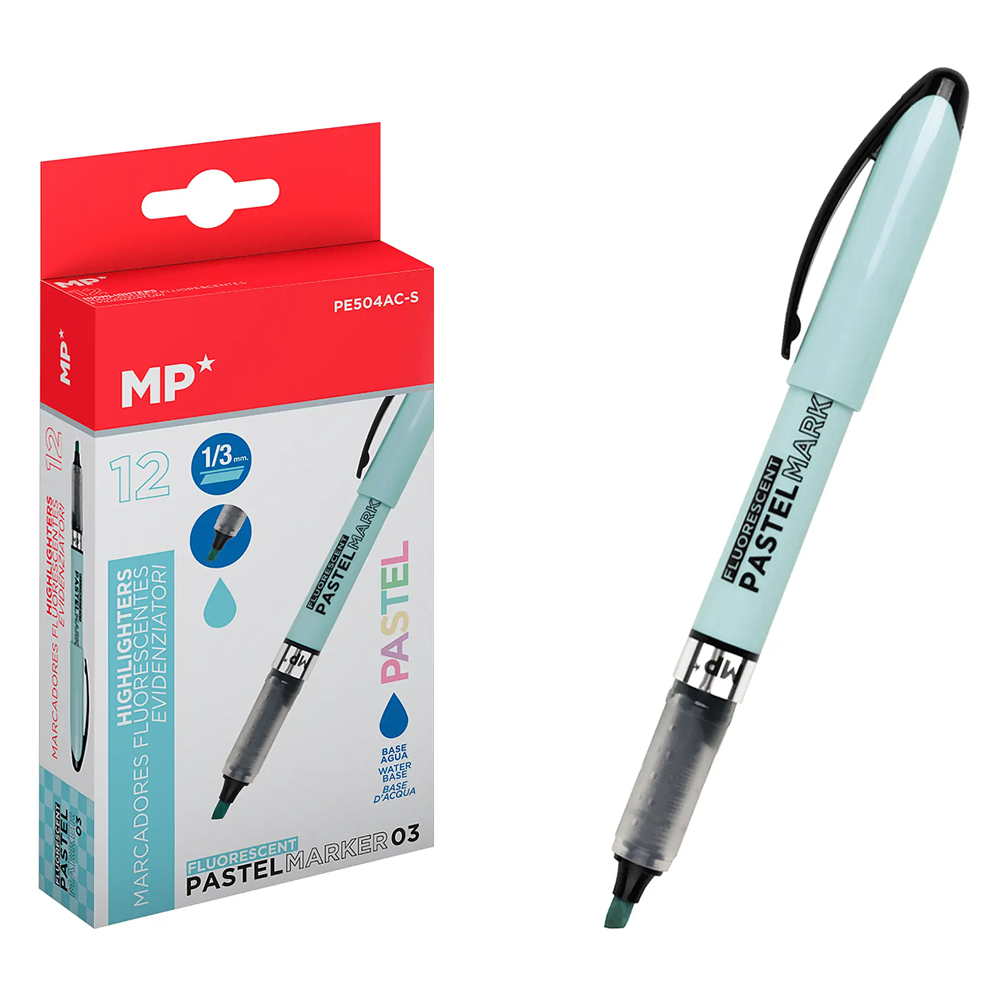 PACK 12 MARCADORES PASTEL AZUL CLARO