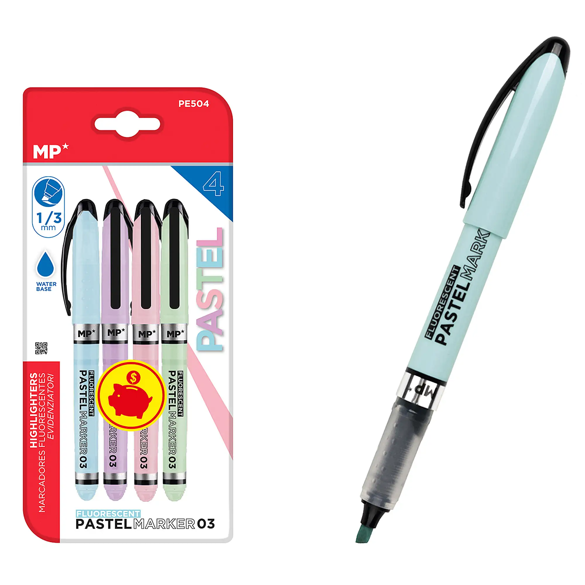 MARCADOR PASTEL 4 Uds. PACK AHORRO