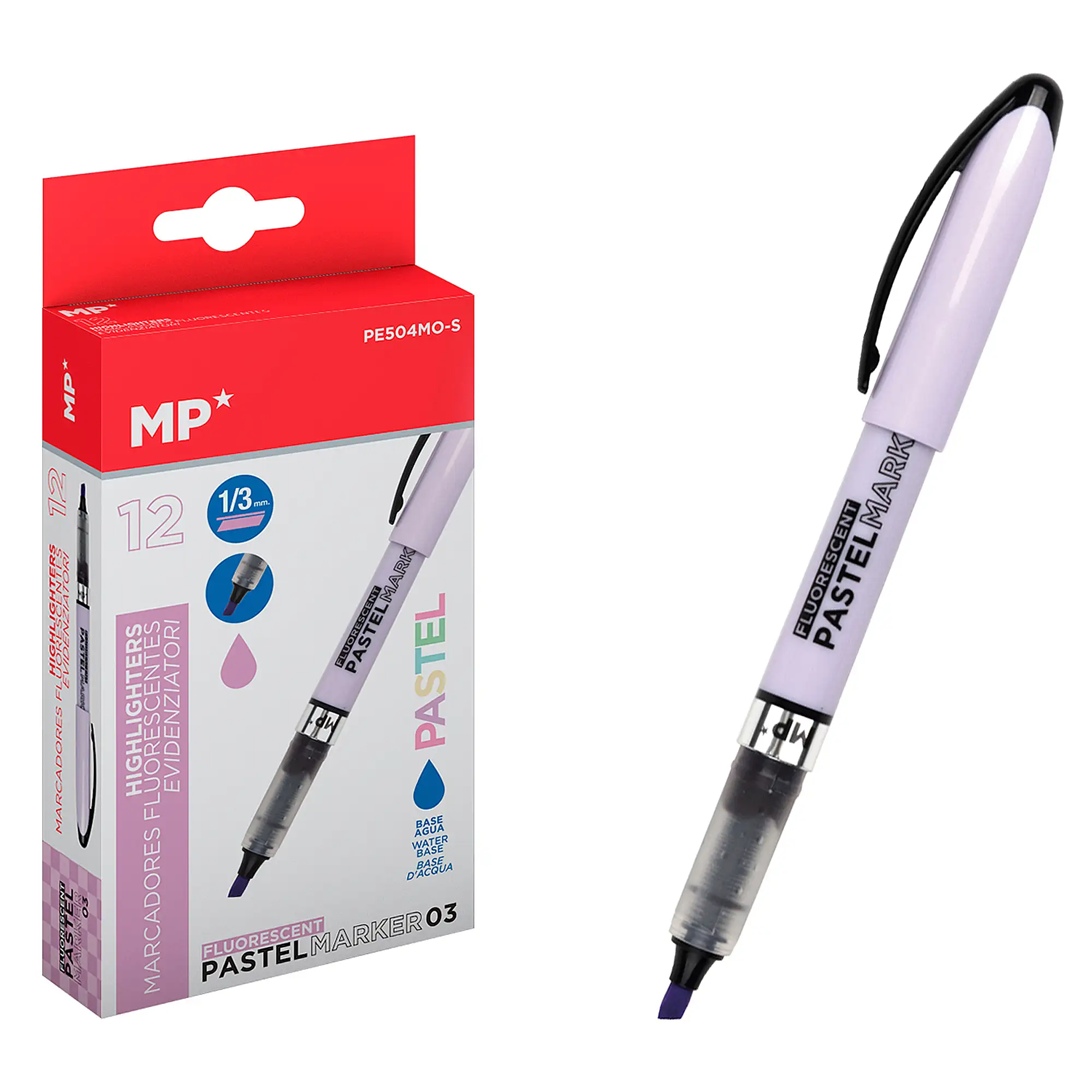 PACK 12 MARCADORES PASTEL MORADO