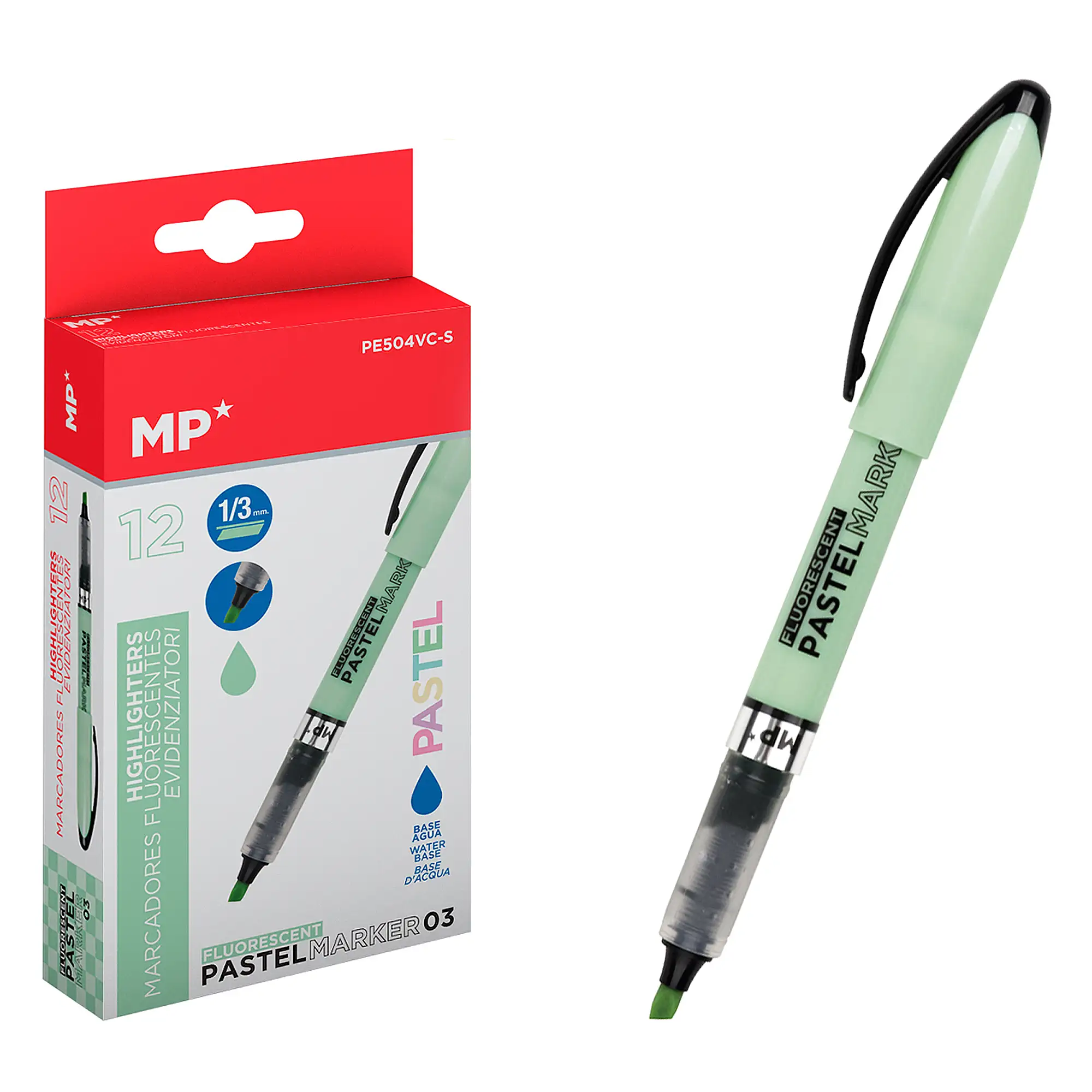 PACK 12 MARCADORES PASTEL VERDE CLARO
