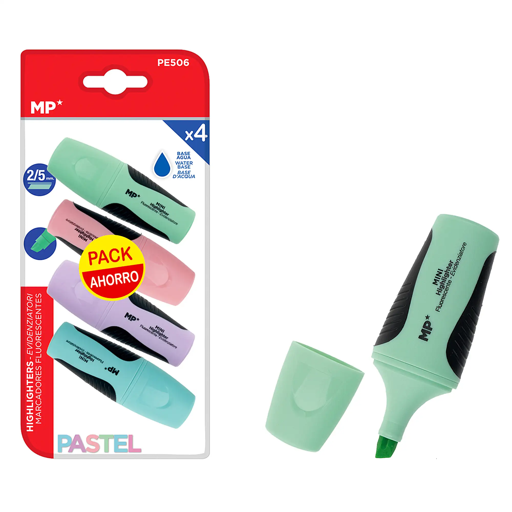 MARCADOR MINI PASTEL 4 Uds. PACK AHORRO