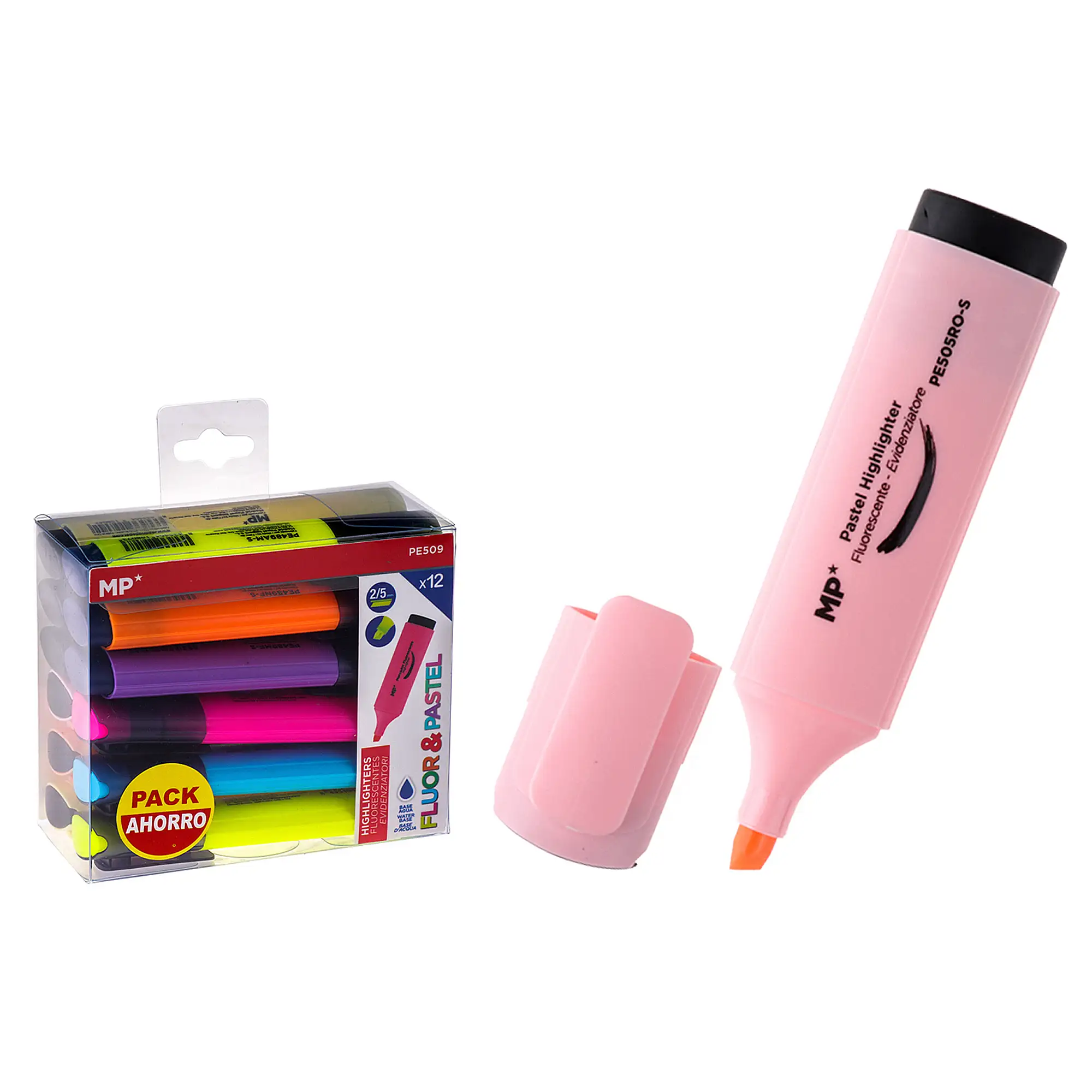 MARCADOR FLUORESCENTE Y PASTEL 12 Uds. PACK AHORRO