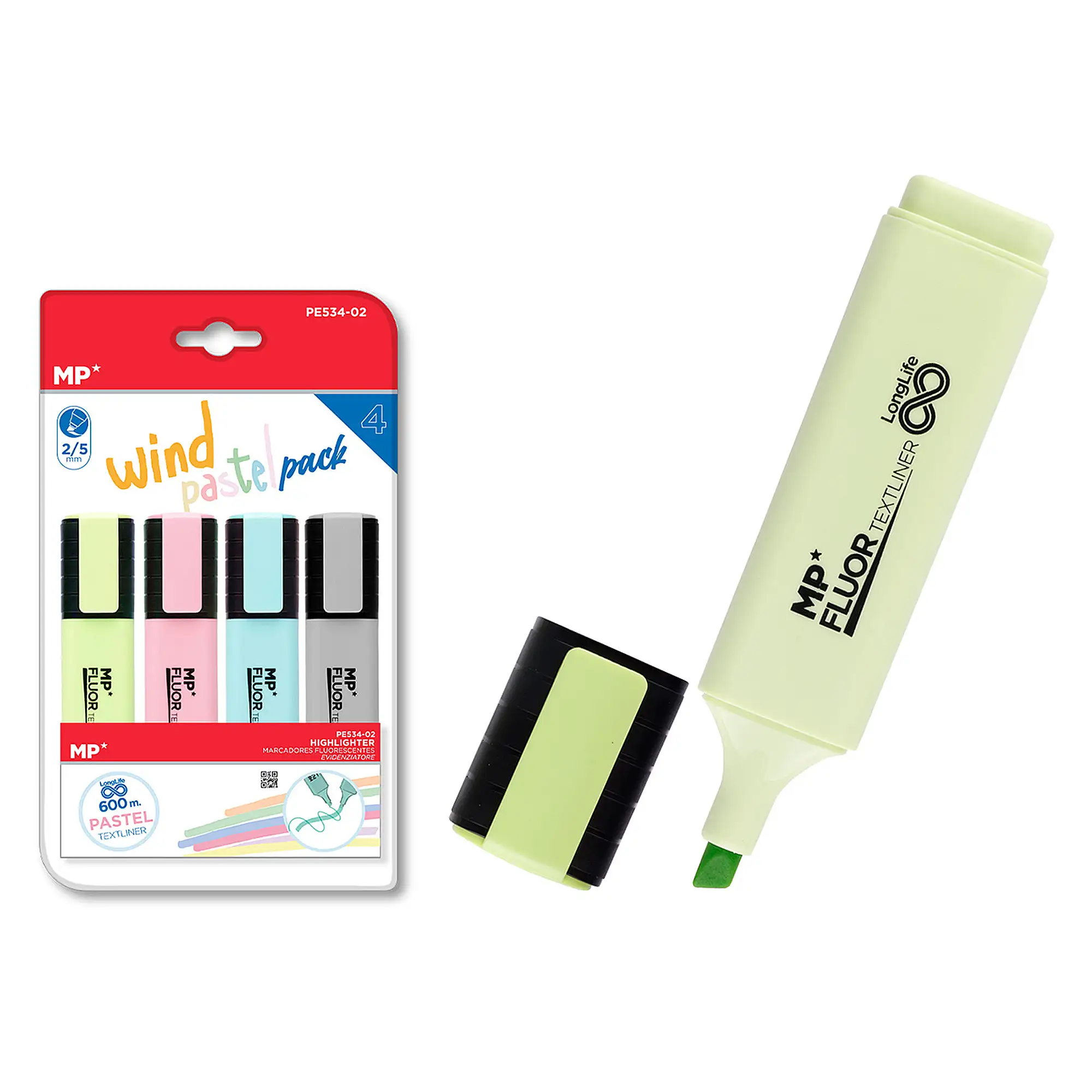 MARCADOR TEXTLINER WIND PACK 4 Uds.