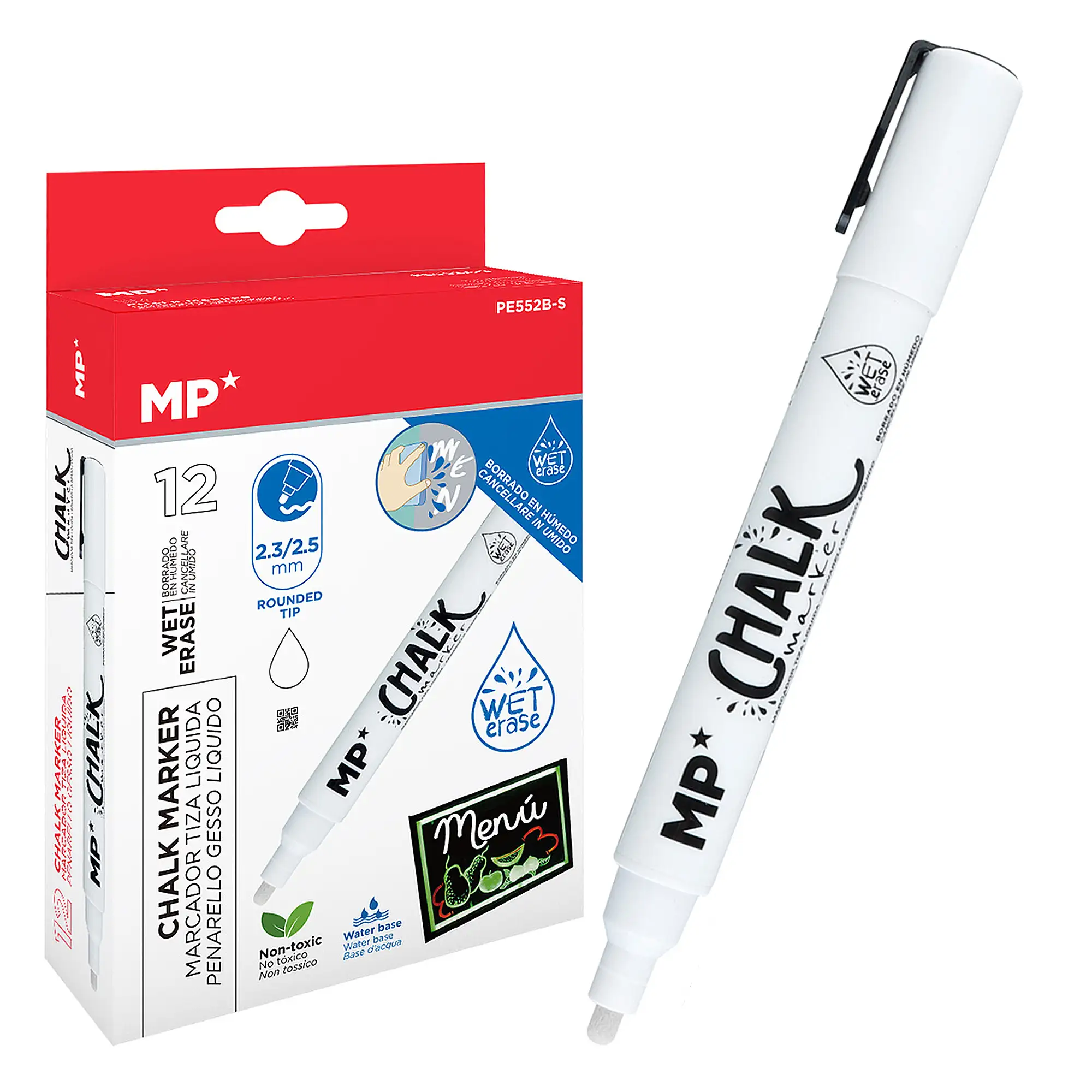 PACK 12 MARCADORESTIZA LÍQUIDA LIMPIEZA EN HÚMEDO BLANCO