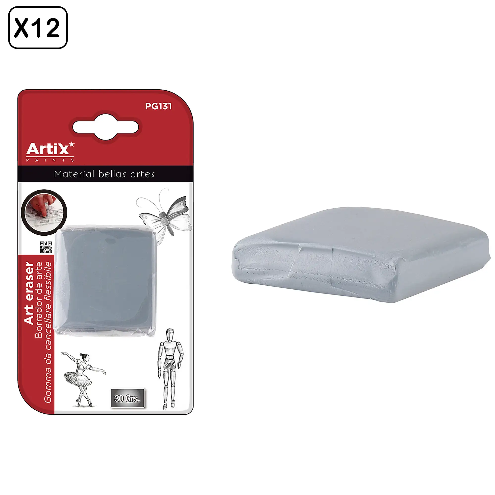 PACK 12 Uds. GOMA DE BORRAR FLEXIBLE