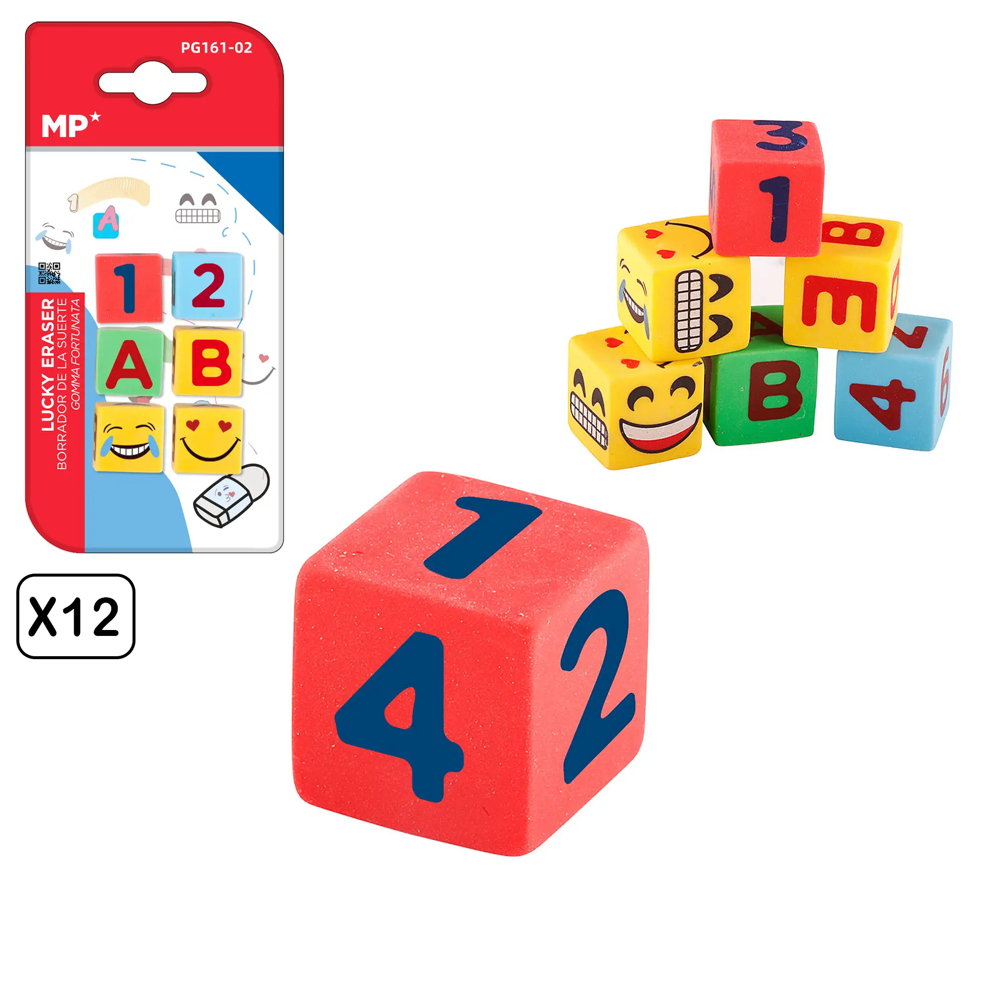 12 PACKS GOMAS DE BORRAR DADOS CREATIVOS DISEÑO B 6 Uds.