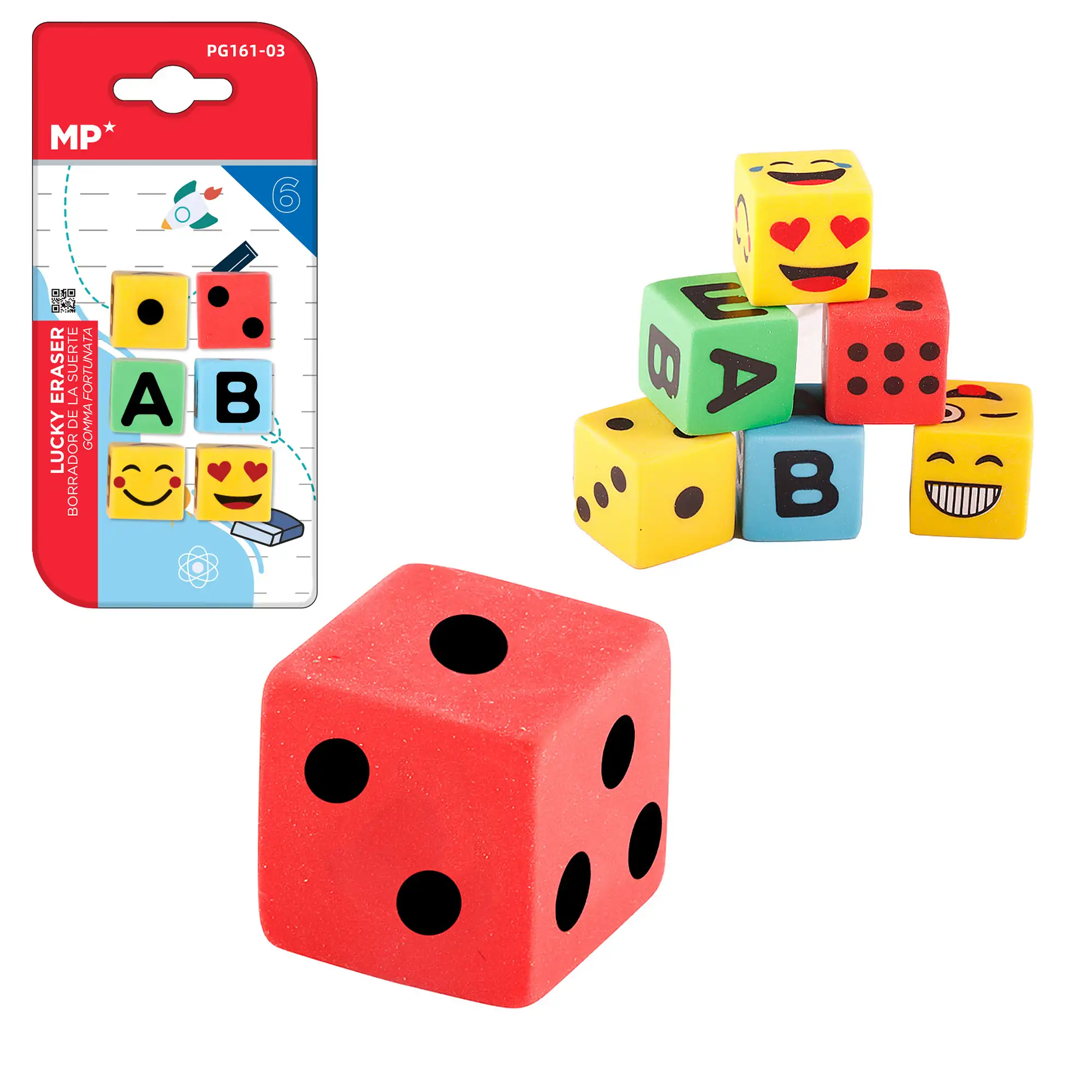12 PACKS GOMAS DE BORRAR DADOS CREATIVOS DISEÑO C 6 Uds.