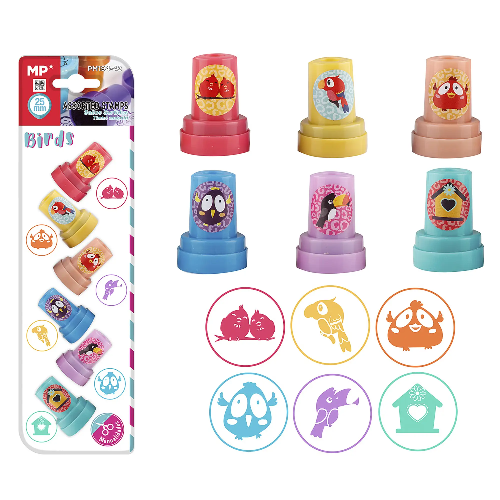 12 packs SELLOS INFANTILES PAJARITOS 6 Uds.