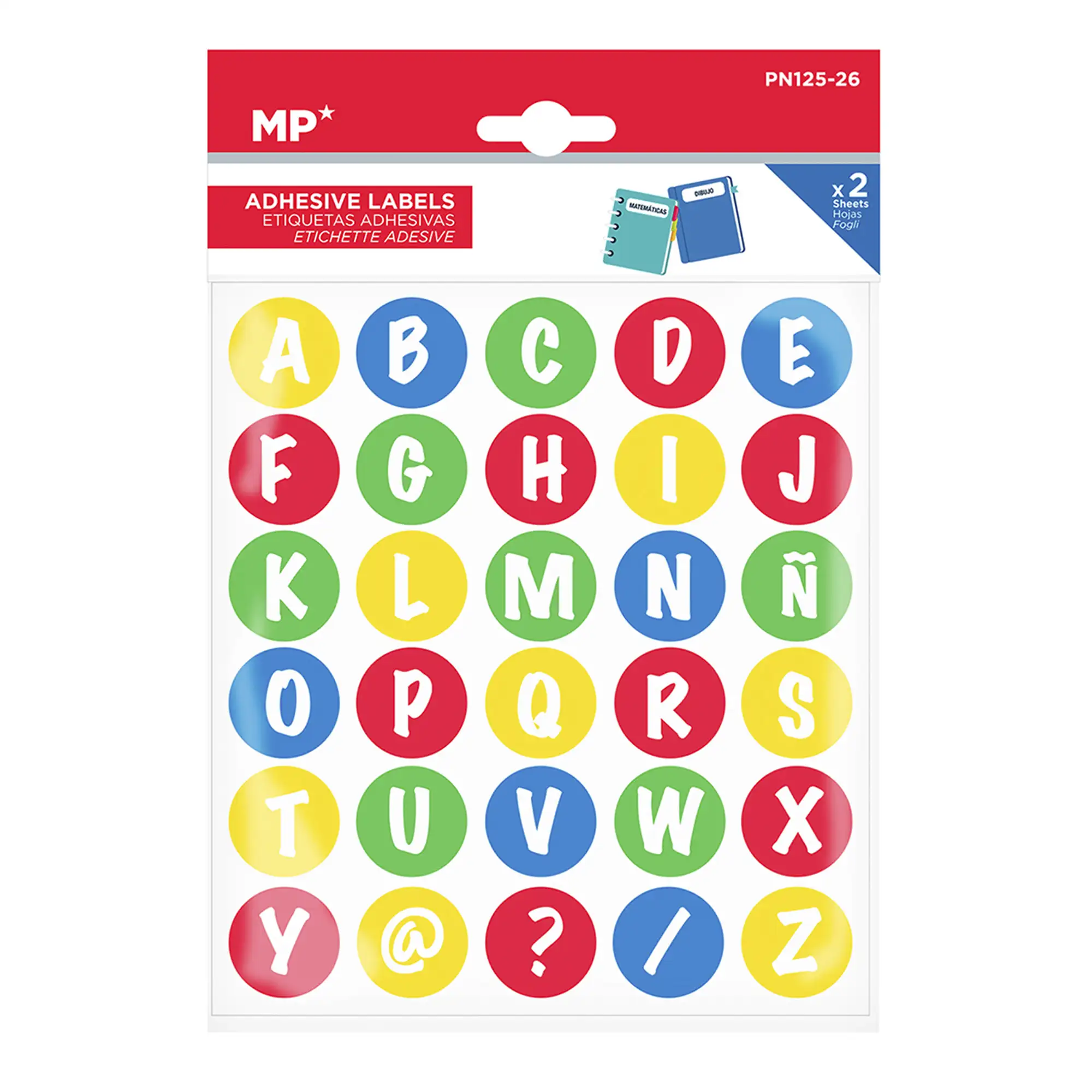 PACK 24 UNIDADES ETIQUETAS ADHESIVAS PERSONALIZABLES DECORADAS DISEÑO ABECEDARIO  (SET 2 UDS)