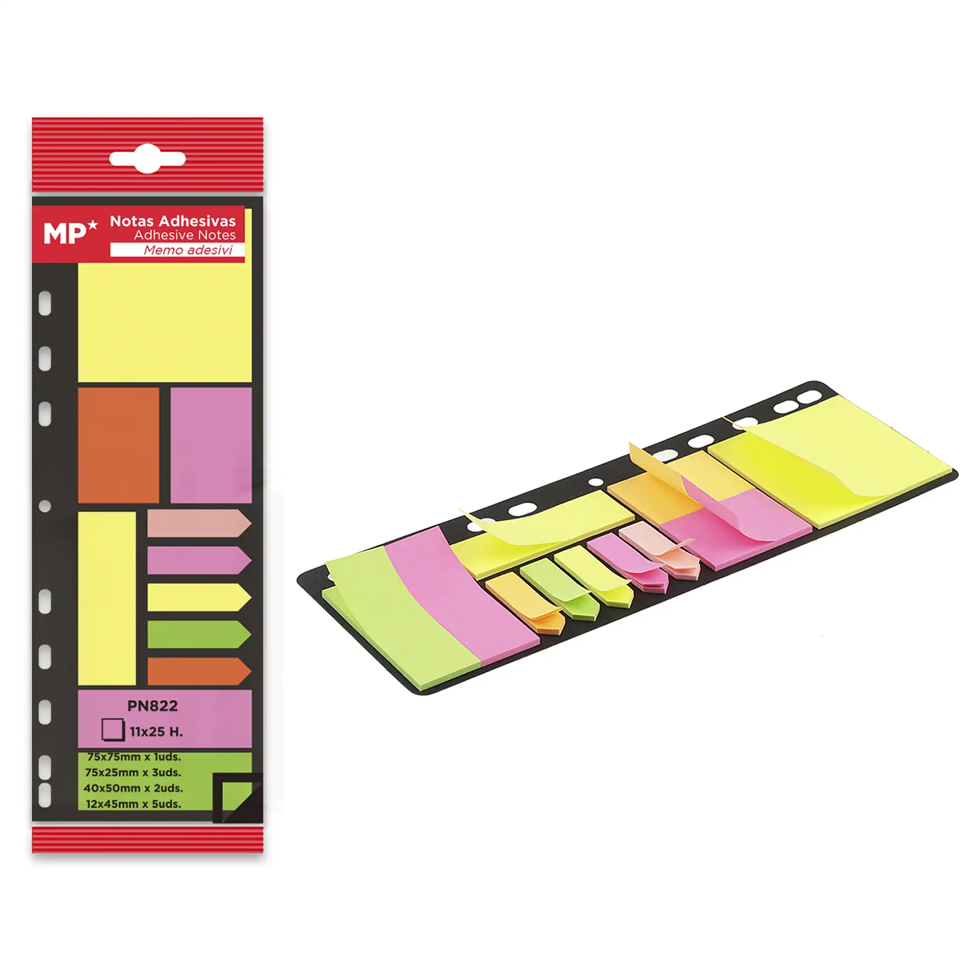 PACK 24 UNIDADES NOTAS ADHESIVAS PARA LAS CARPETAS 11 x 25 HOJAS
