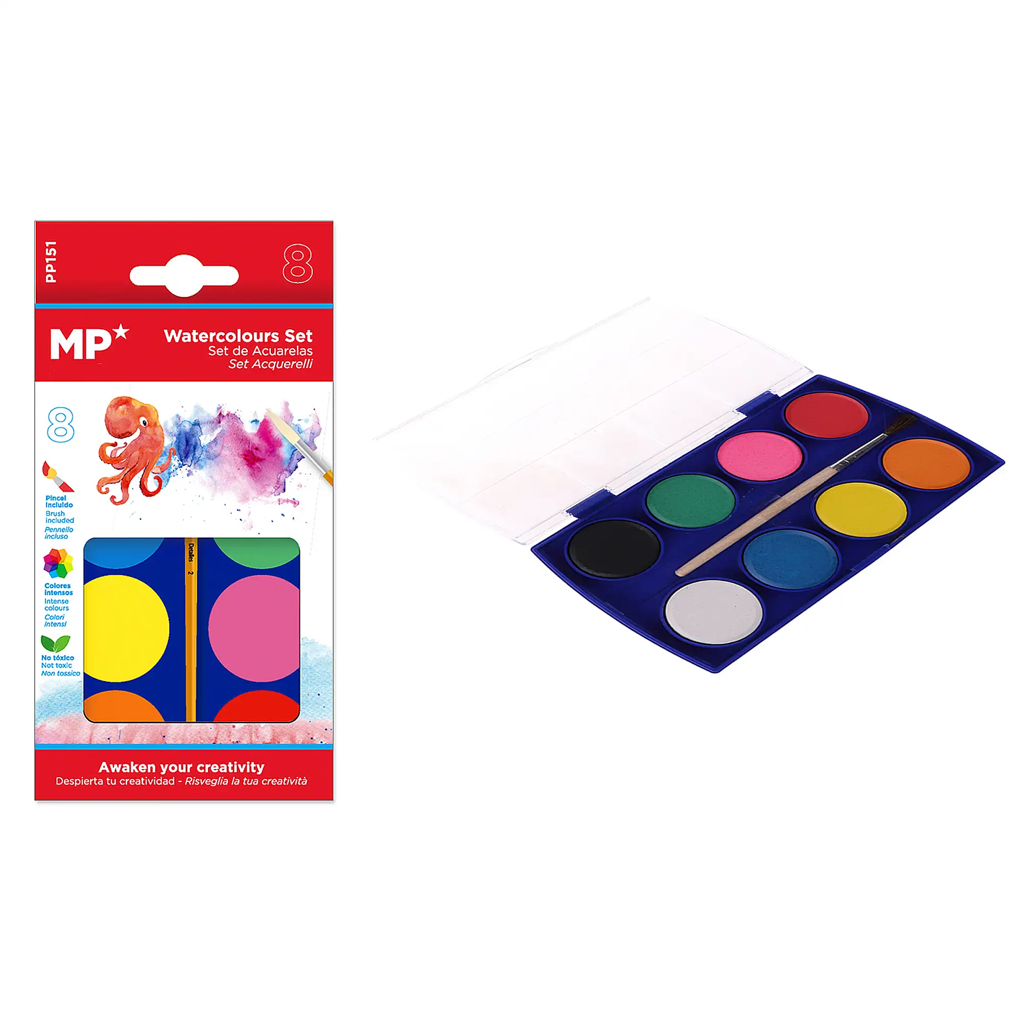 PINTURA ACUARELA 8 COLORES
