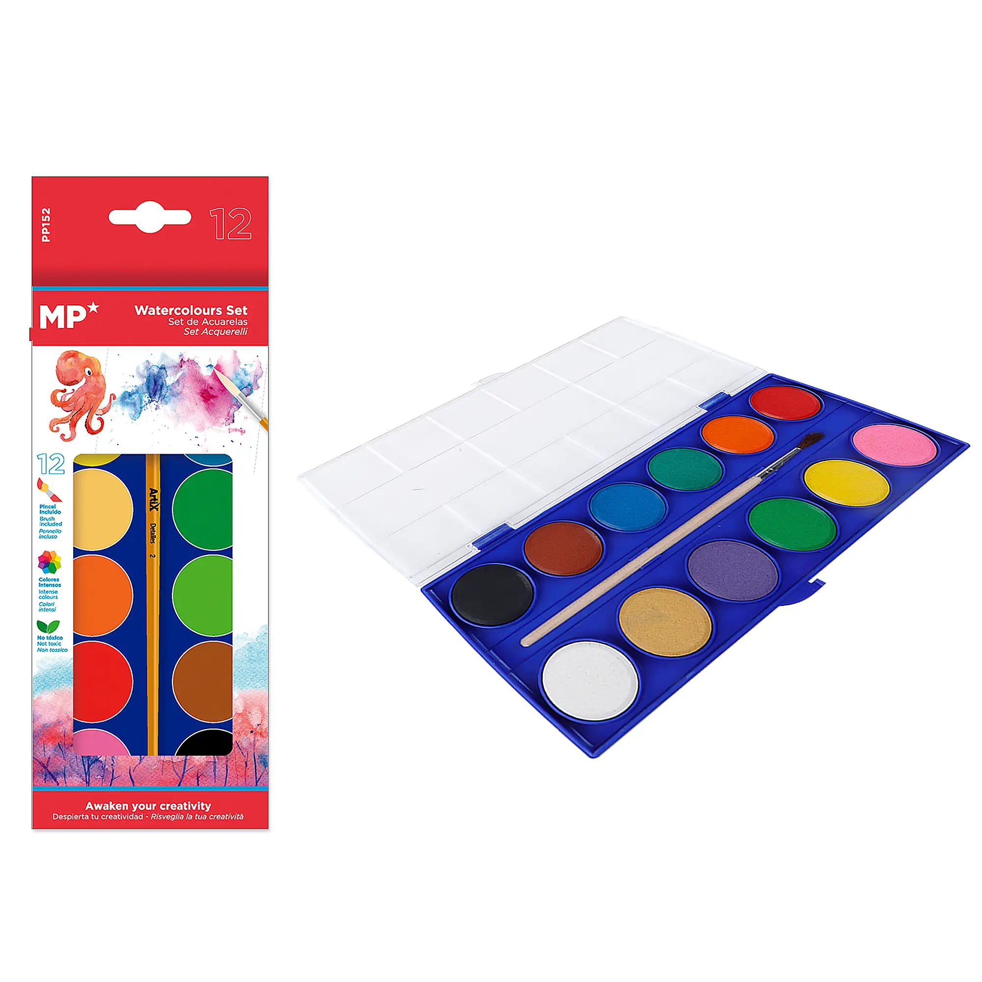 PINTURA ACUARELA 12 COLORES