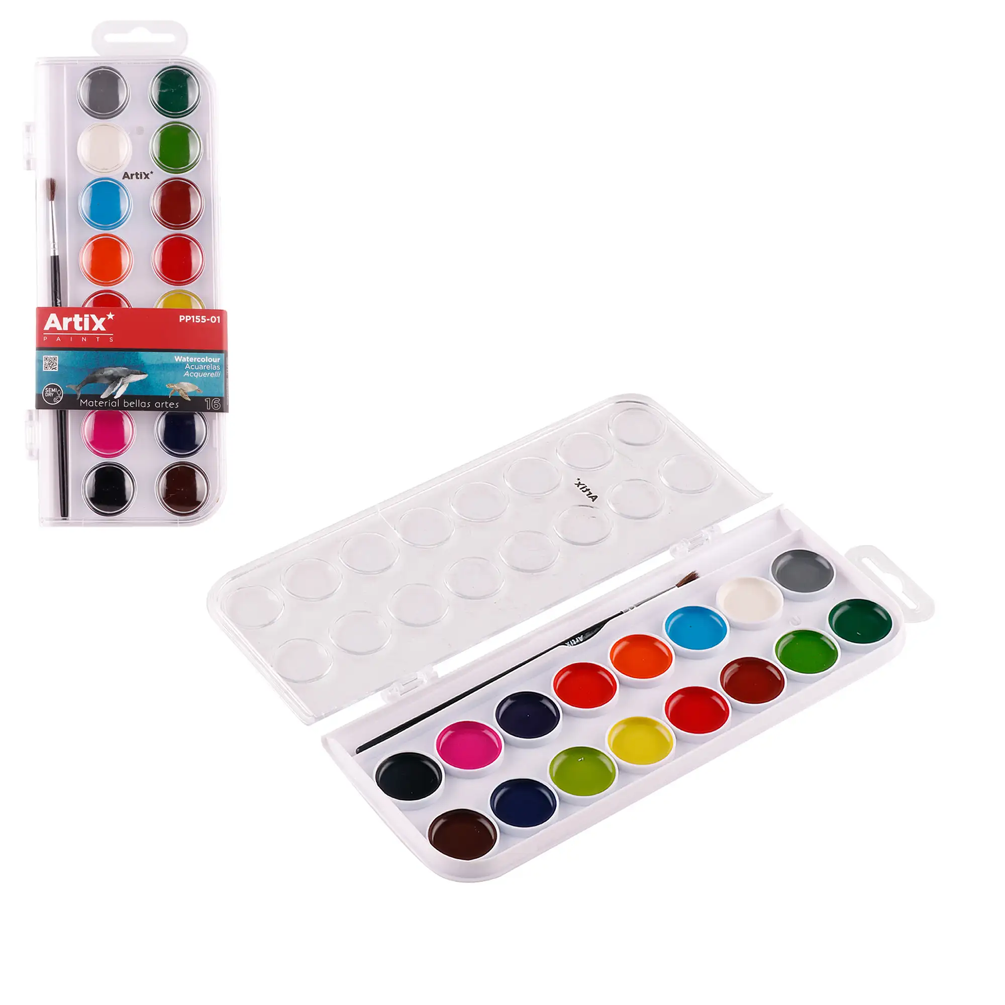PINTURA ACUARELAS SEMI SECO 16 Uds.