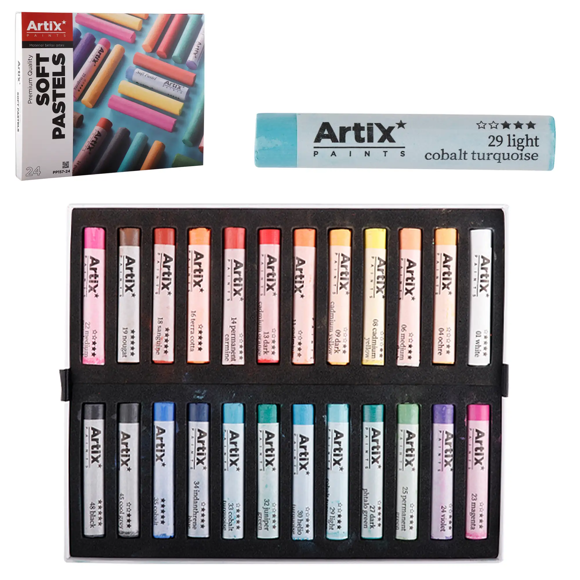 PINTURA PASTEL REDONDO 24 COLORES