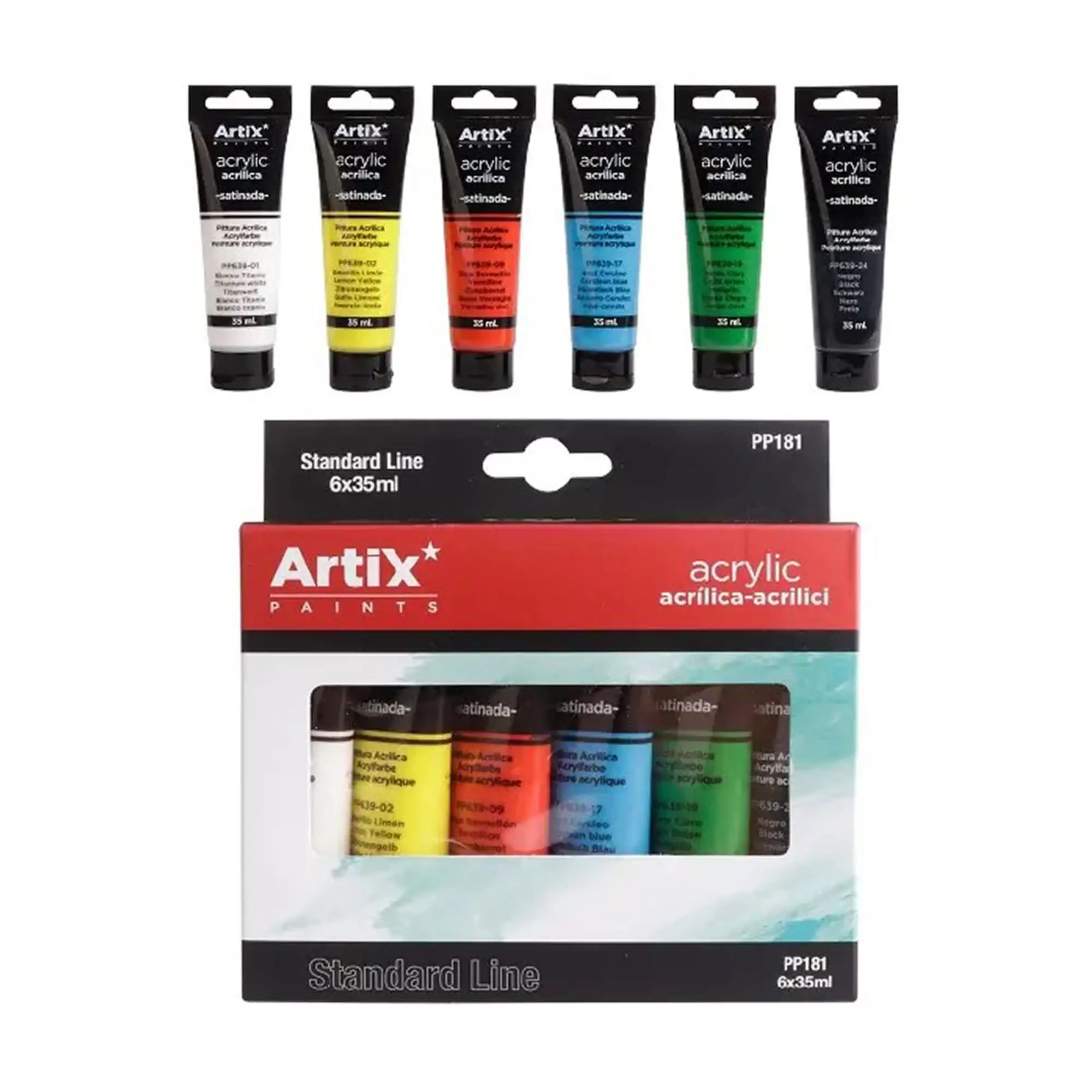 PINTURA ACRÍLICA 6 TUBOS 35 ml