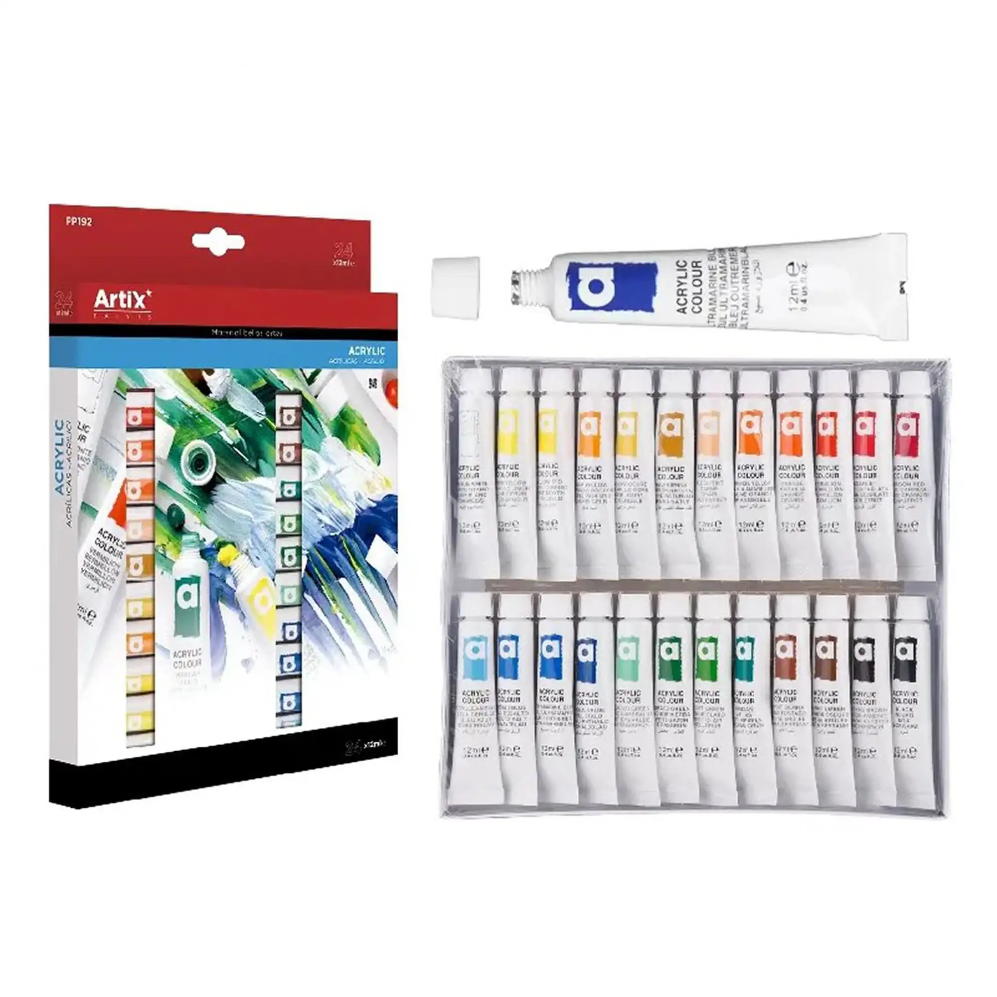 PINTURA ACRÍLICA 24 TUBOS x 12 ml
