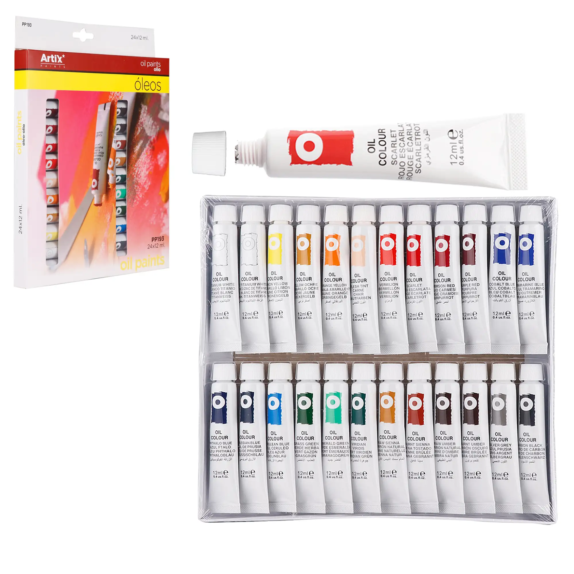 PINTURA ÓLEO 24 TUBOS x 12 ml