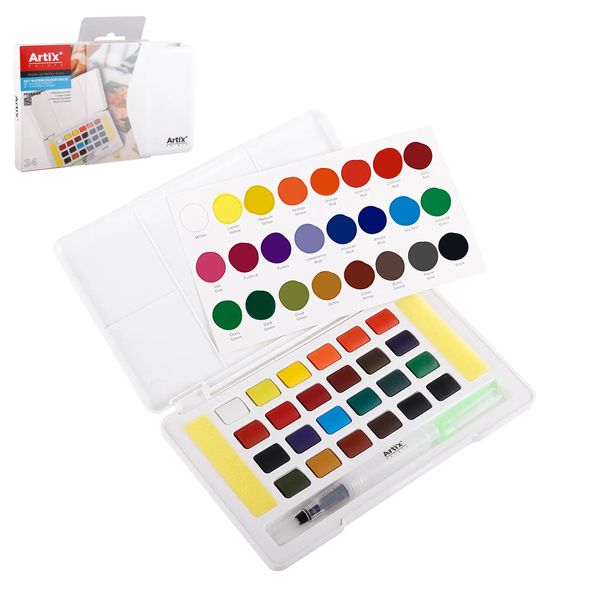 PINTURA ACUARELA SOLIDA 24 COLORES