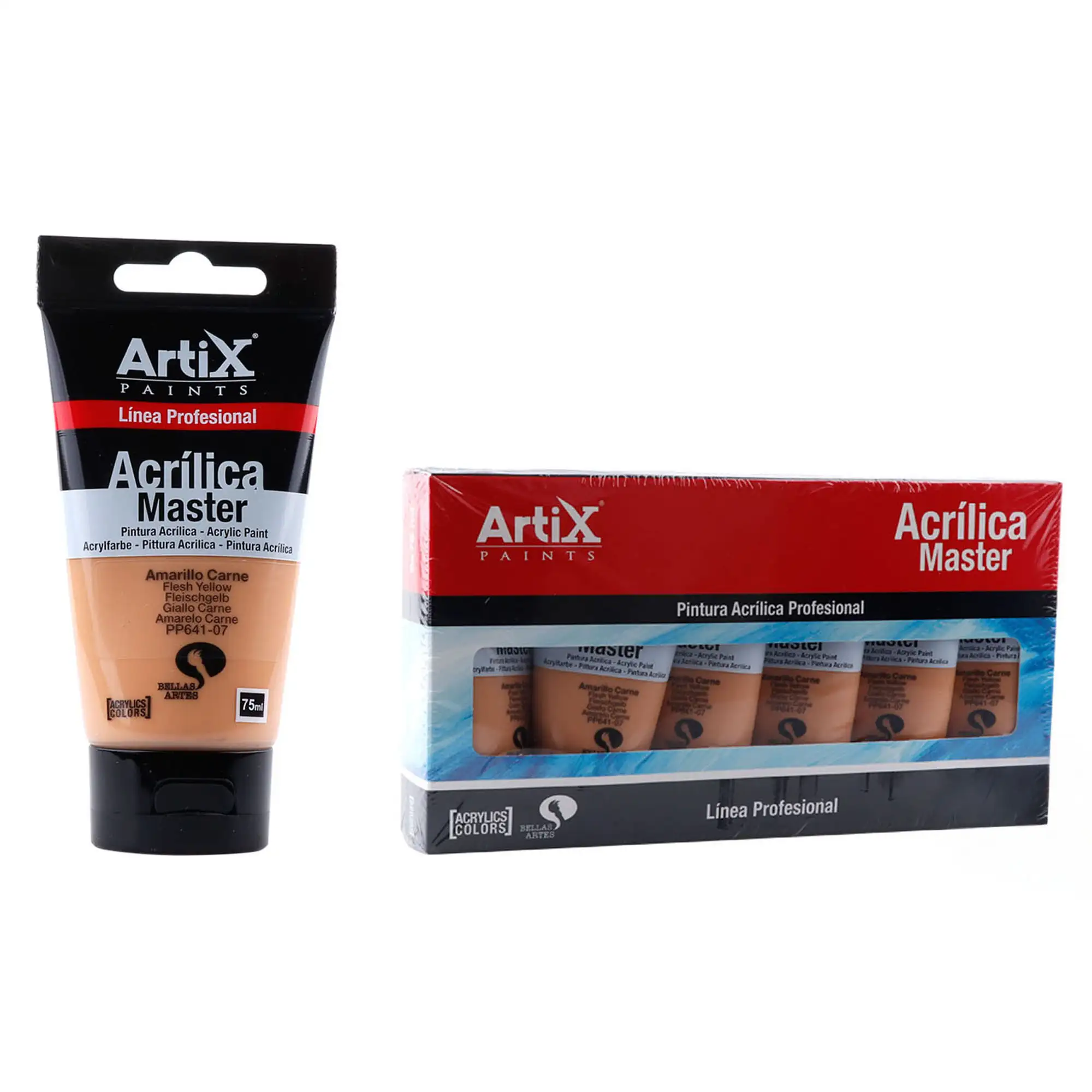 Pack 6 Uds. PINTURA ACRÍLICA EXPERT 75 ml AMARILLO CARNE