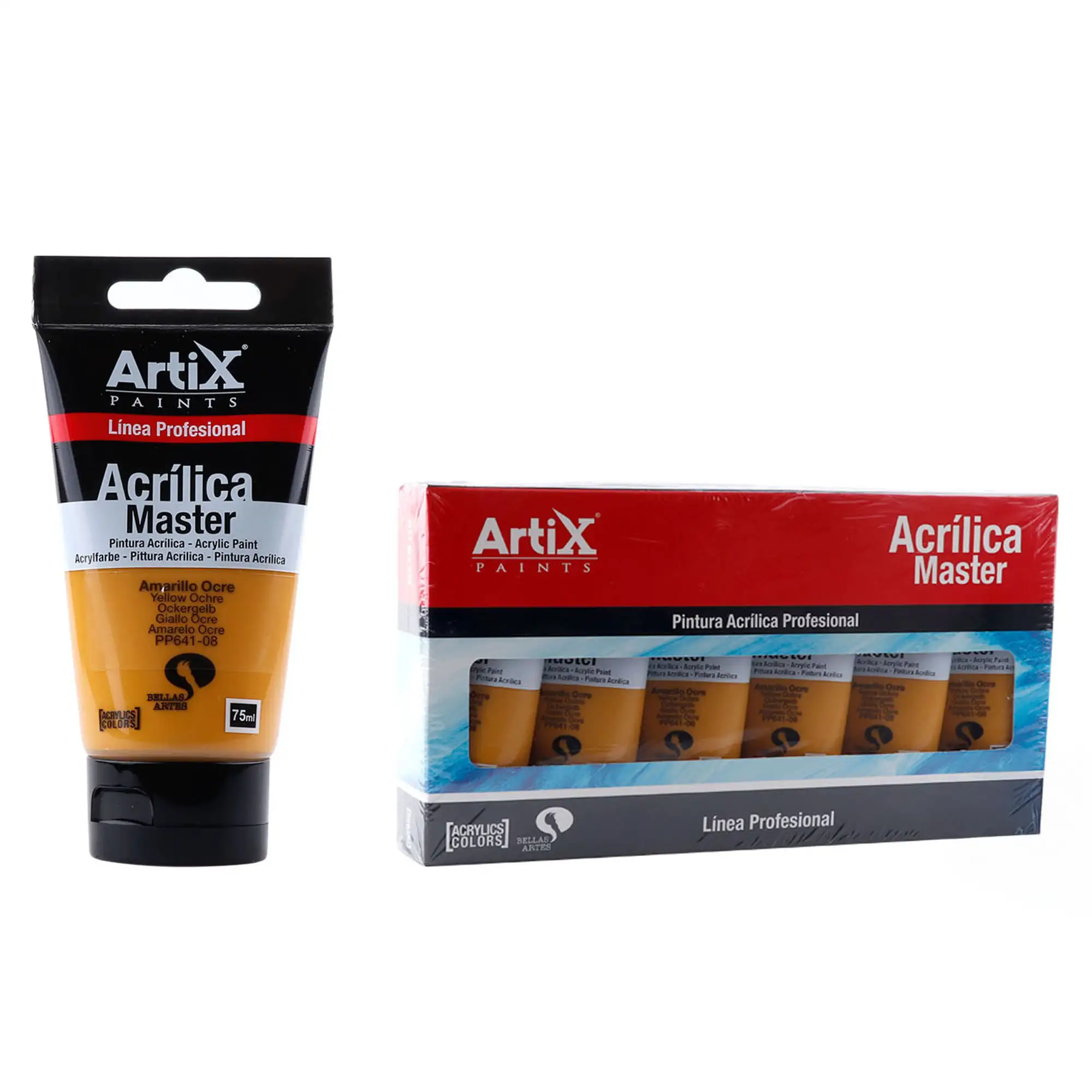Pack 6 Uds. PINTURA ACRÍLICA EXPERT 75 ml AMARILLO OCRE