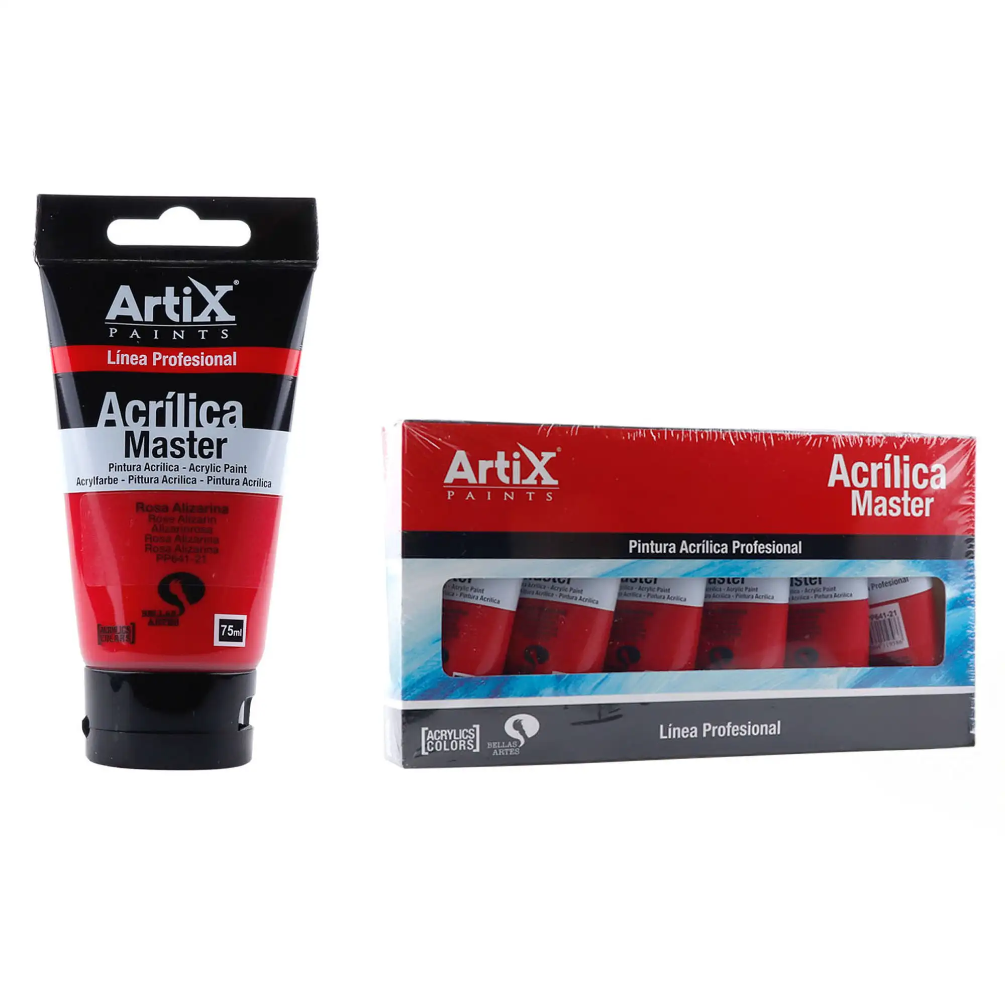 Pack 6 Uds. PINTURA ACRÍLICA EXPERT 75 ml ROSA ALIZARINA