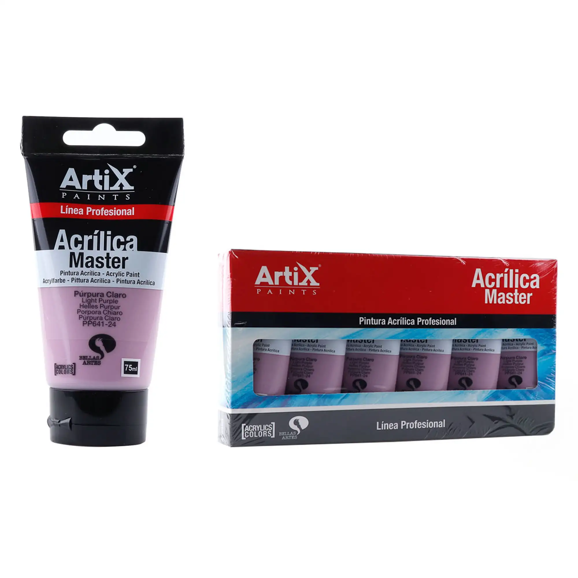Pack 6 Uds. PINTURA ACRÍLICA EXPERT 75 ml PÚRPURA CLARO