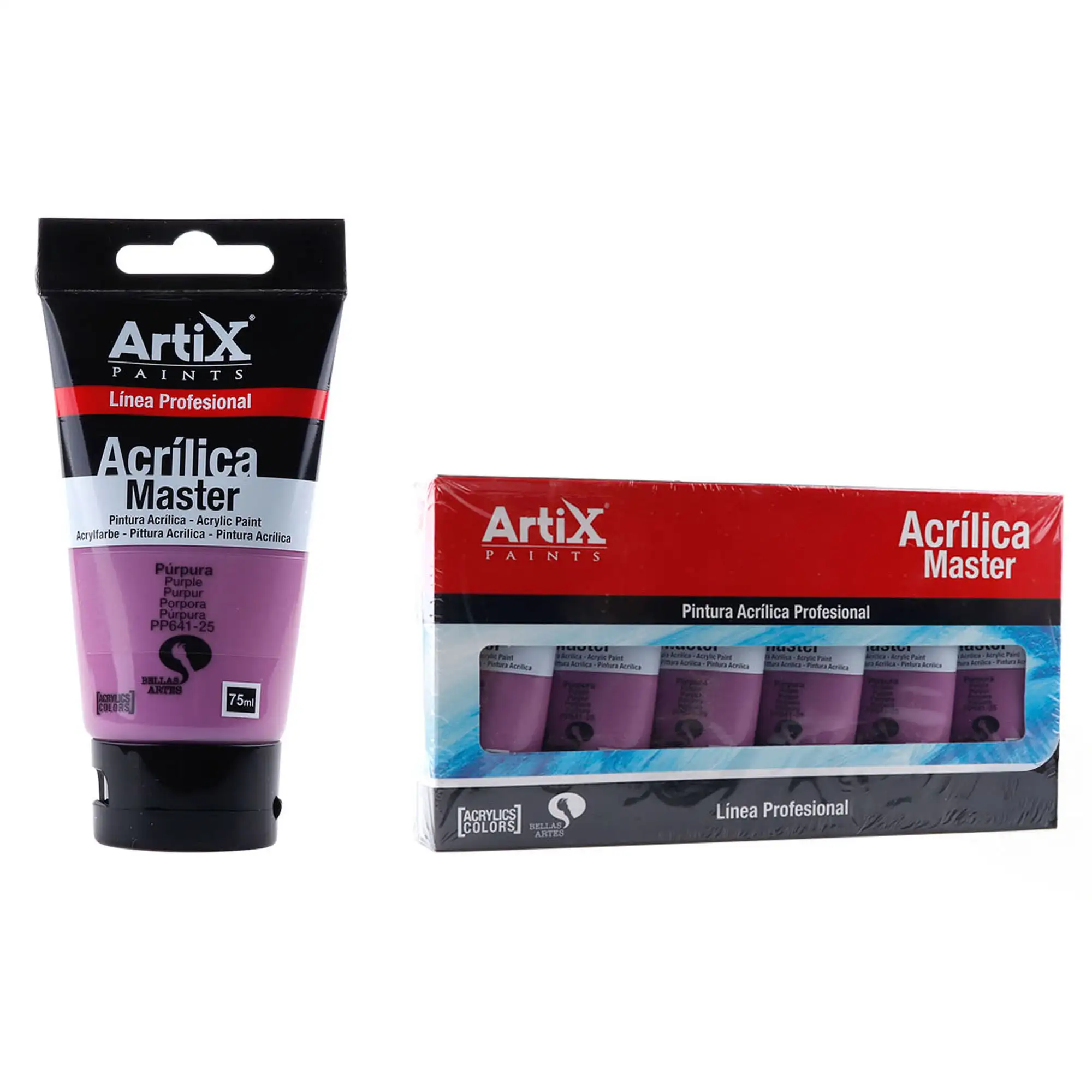 Pack 6 Uds. PINTURA ACRÍLICA EXPERT 75 ml PÚRPURA EXPERT