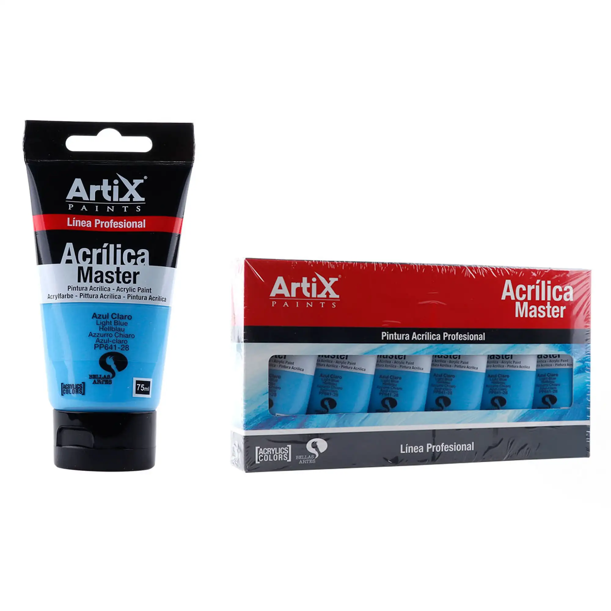 Pack 6 Uds. PINTURA ACRÍLICA EXPERT 75 ml AZUL CLARO